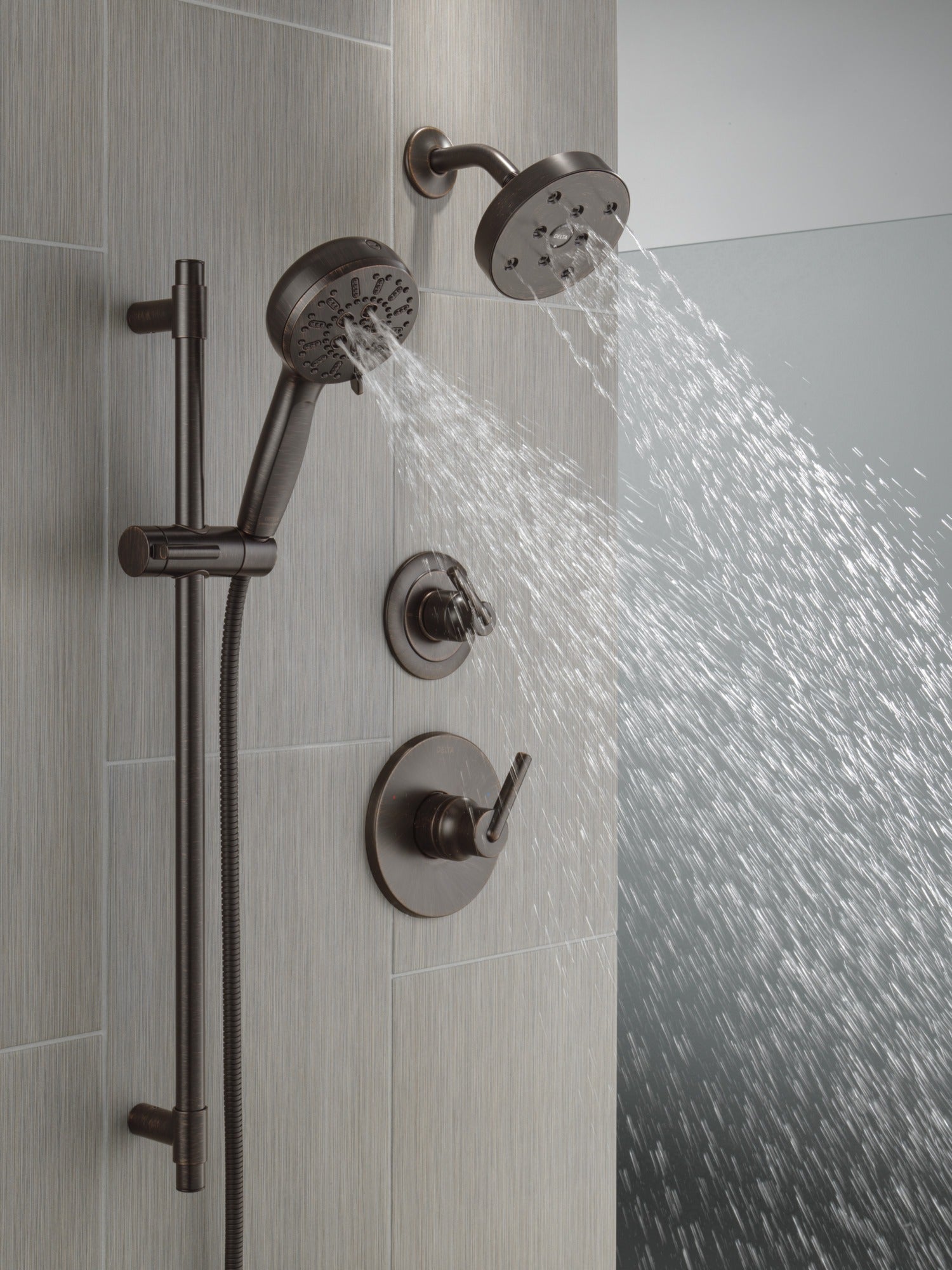 Delta Universal Showering Components 7-Setting Slide Bar Hand Shower with Cleaning Spray
