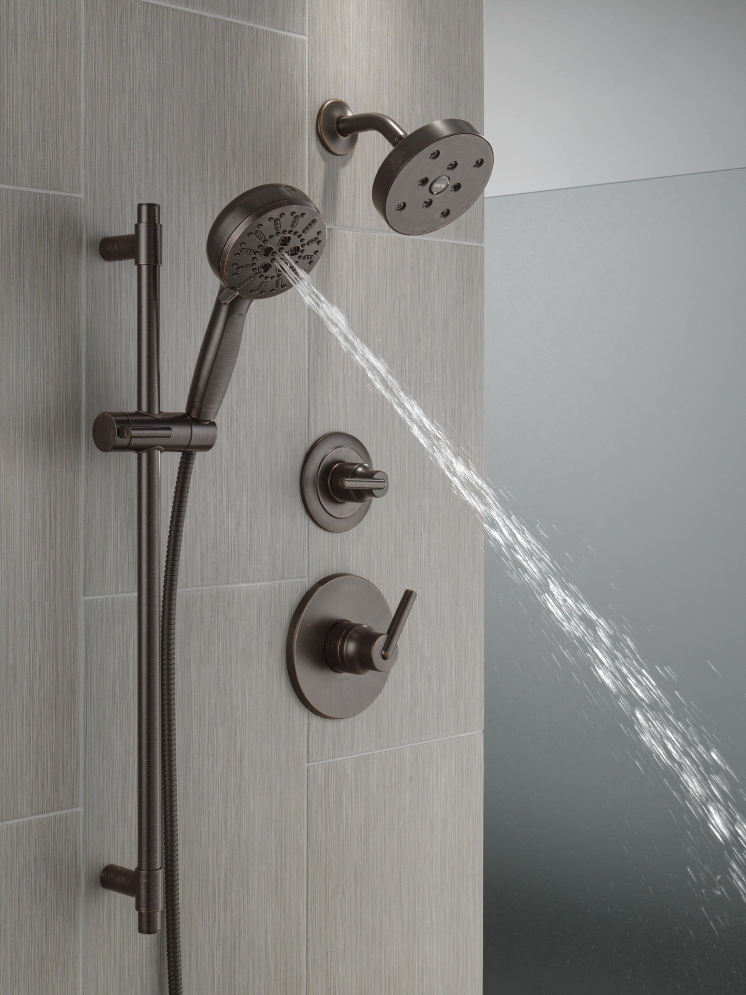 Delta Universal Showering Components 7-Setting Slide Bar Hand Shower with Cleaning Spray