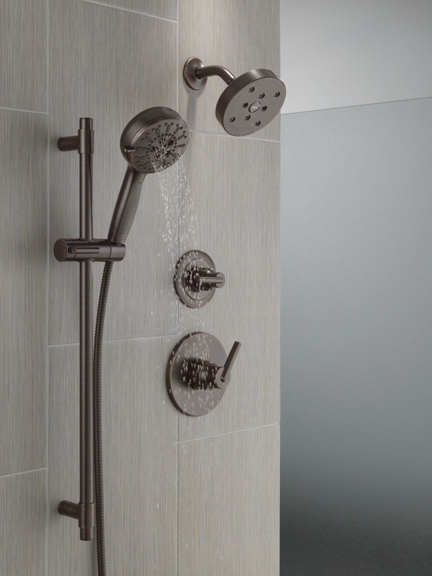 Delta Universal Showering Components 7-Setting Slide Bar Hand Shower with Cleaning Spray