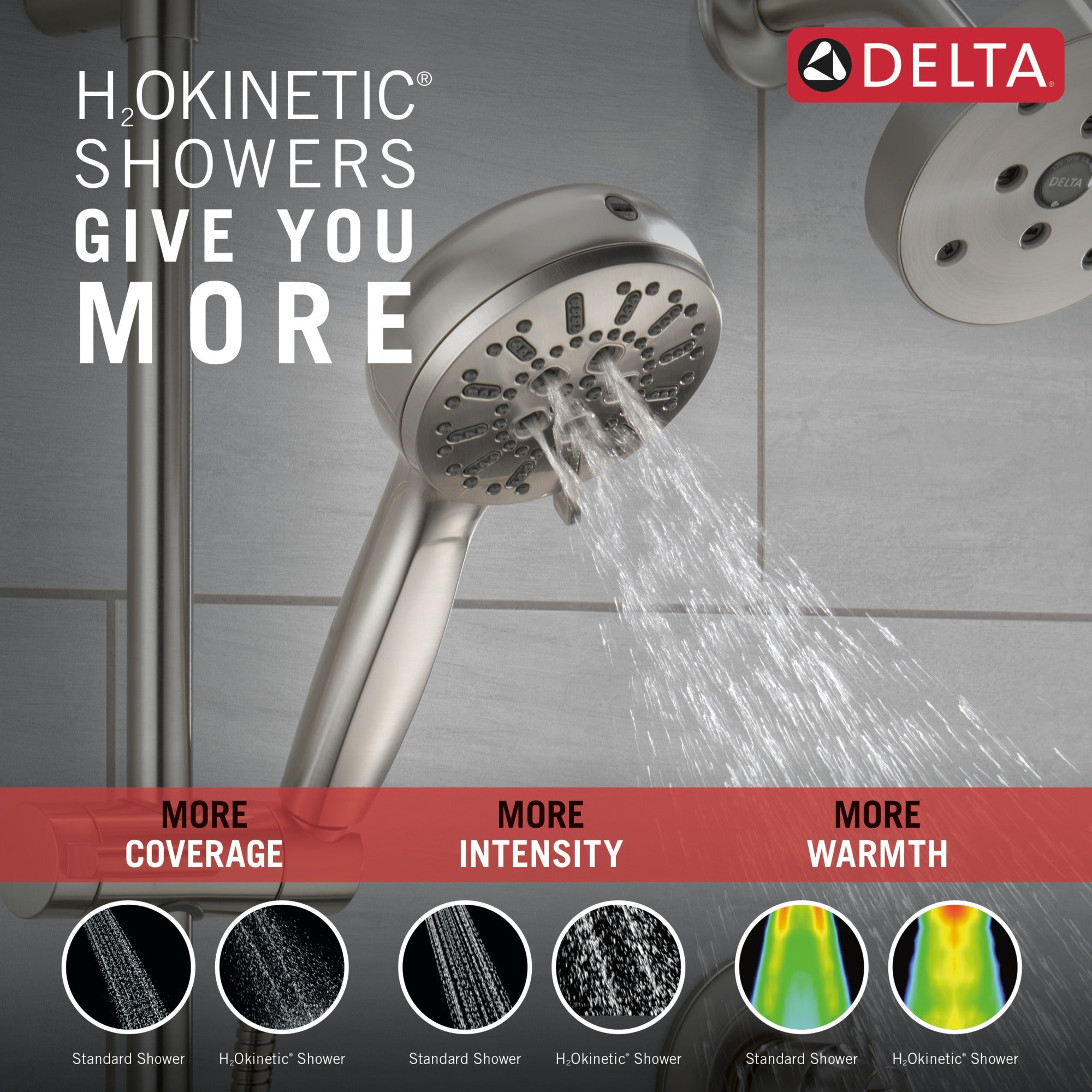 Delta Universal Showering Components 7-Setting Slide Bar Hand Shower with Cleaning Spray