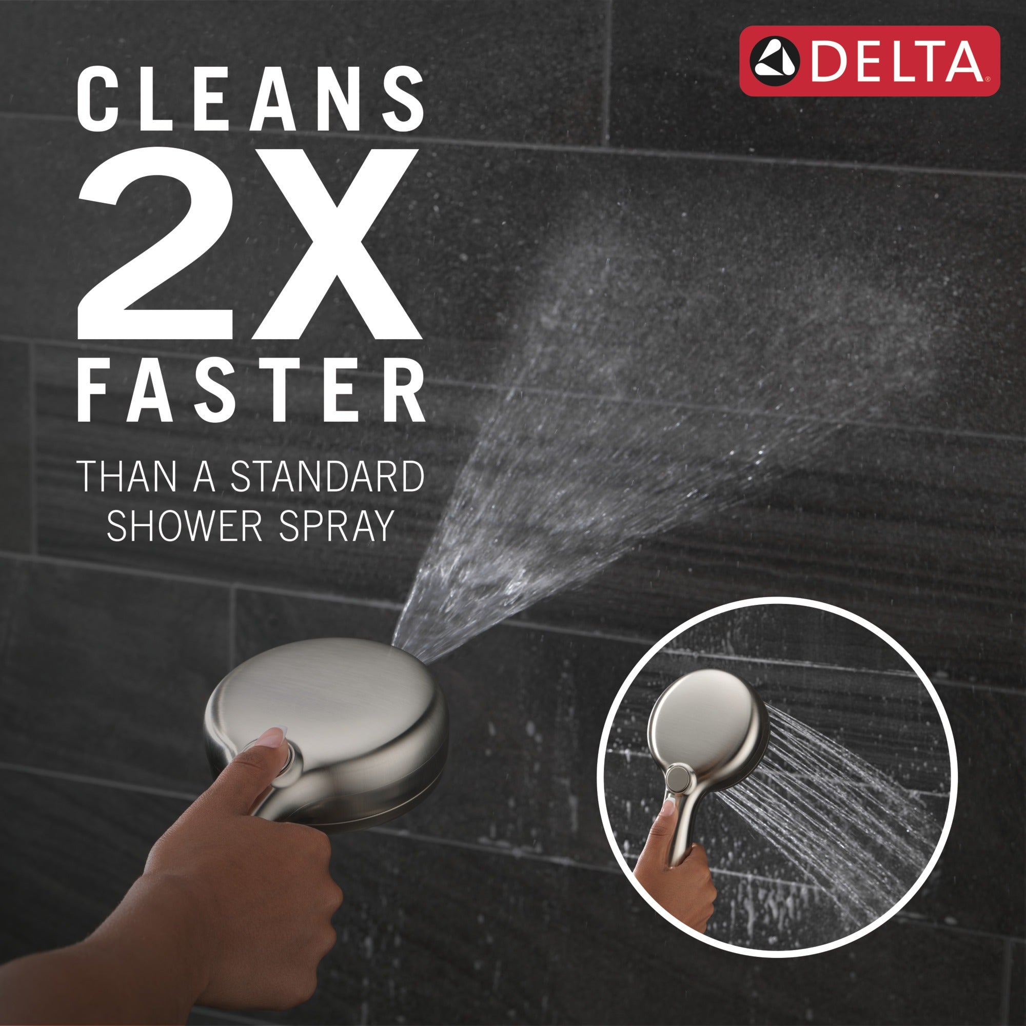 Delta Universal Showering Components 7-Setting Slide Bar Hand Shower with Cleaning Spray