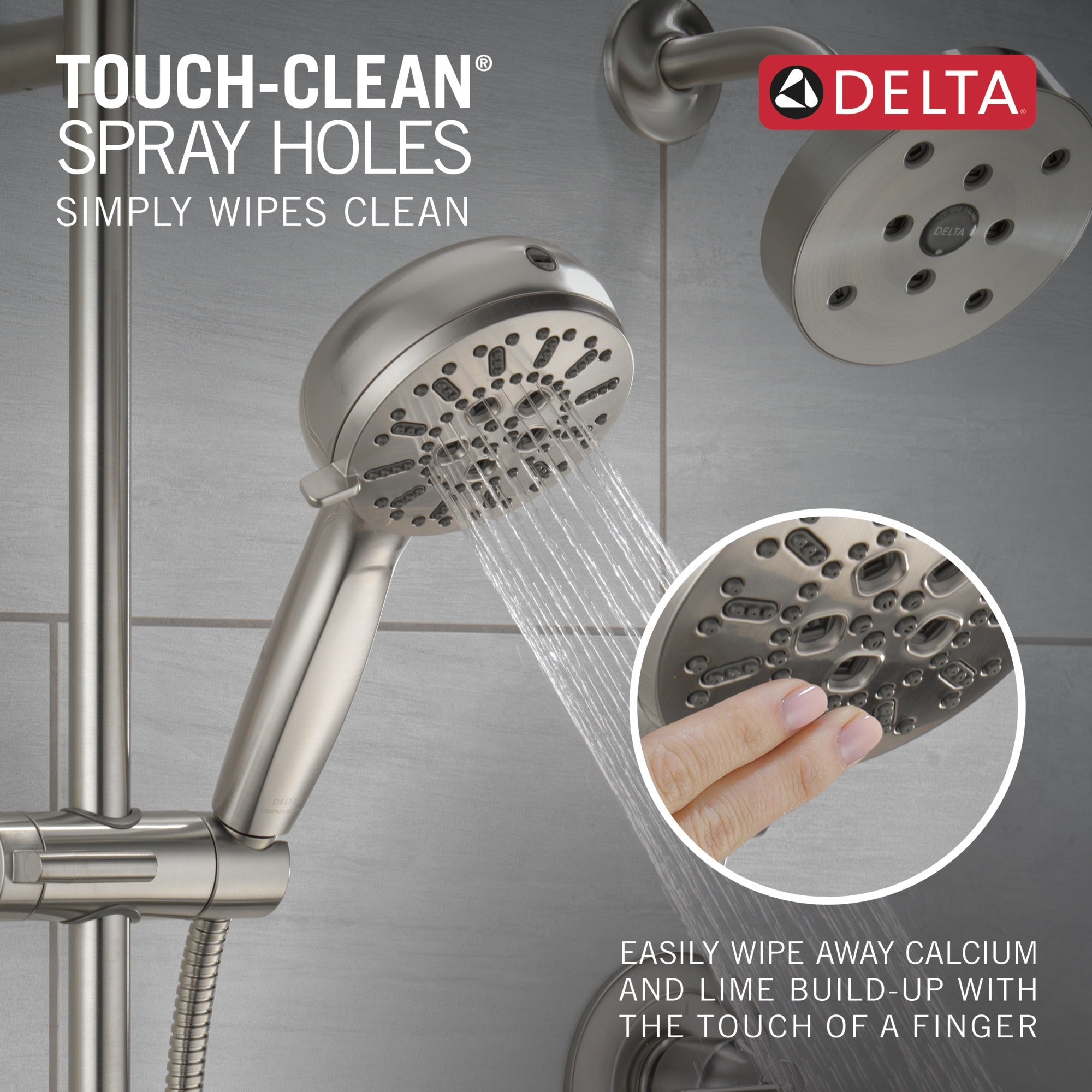 Delta Universal Showering Components 7-Setting Slide Bar Hand Shower with Cleaning Spray
