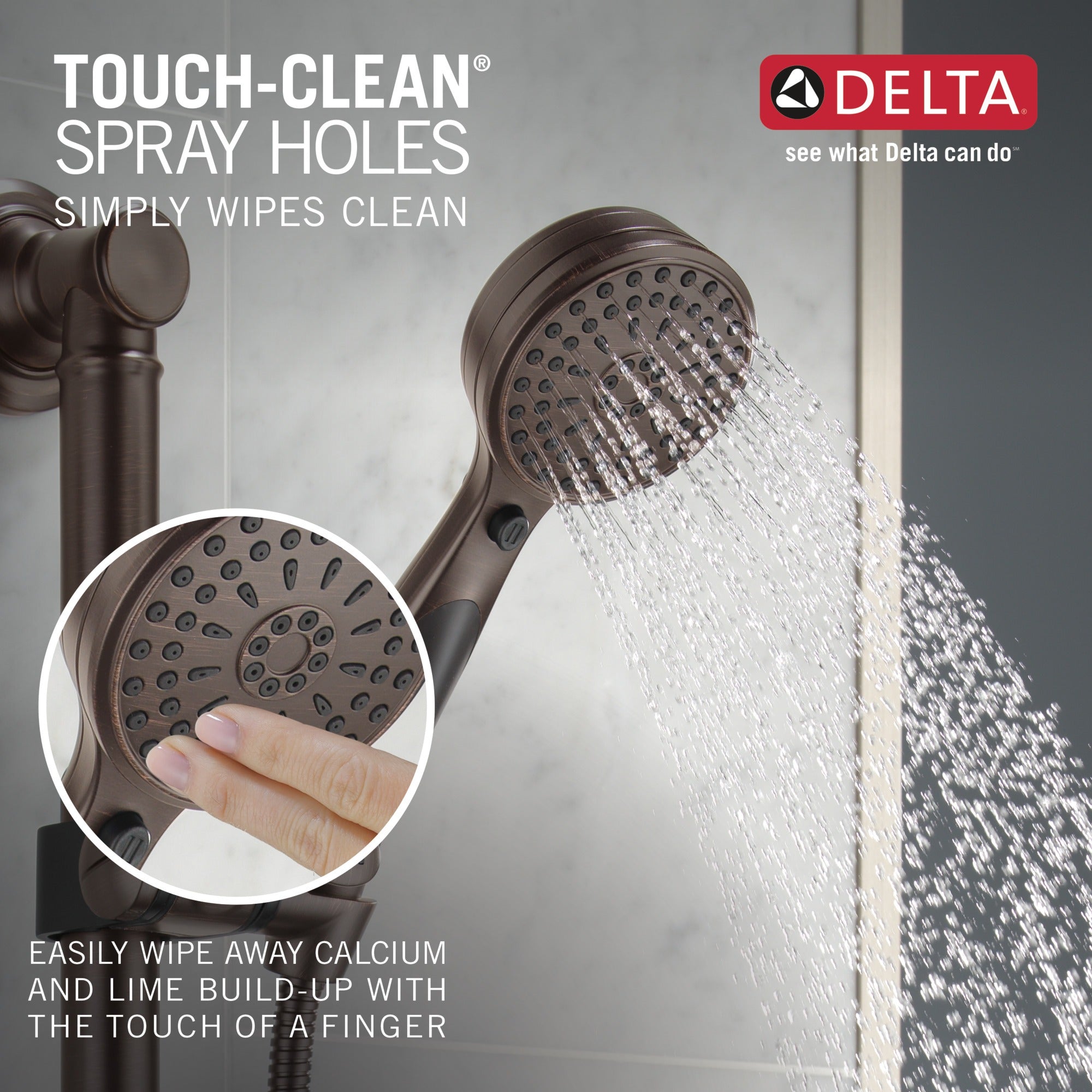 Delta Universal Showering Components ActivTouch® 9-Setting Hand Shower with Traditional Slide Bar / Grab Bar