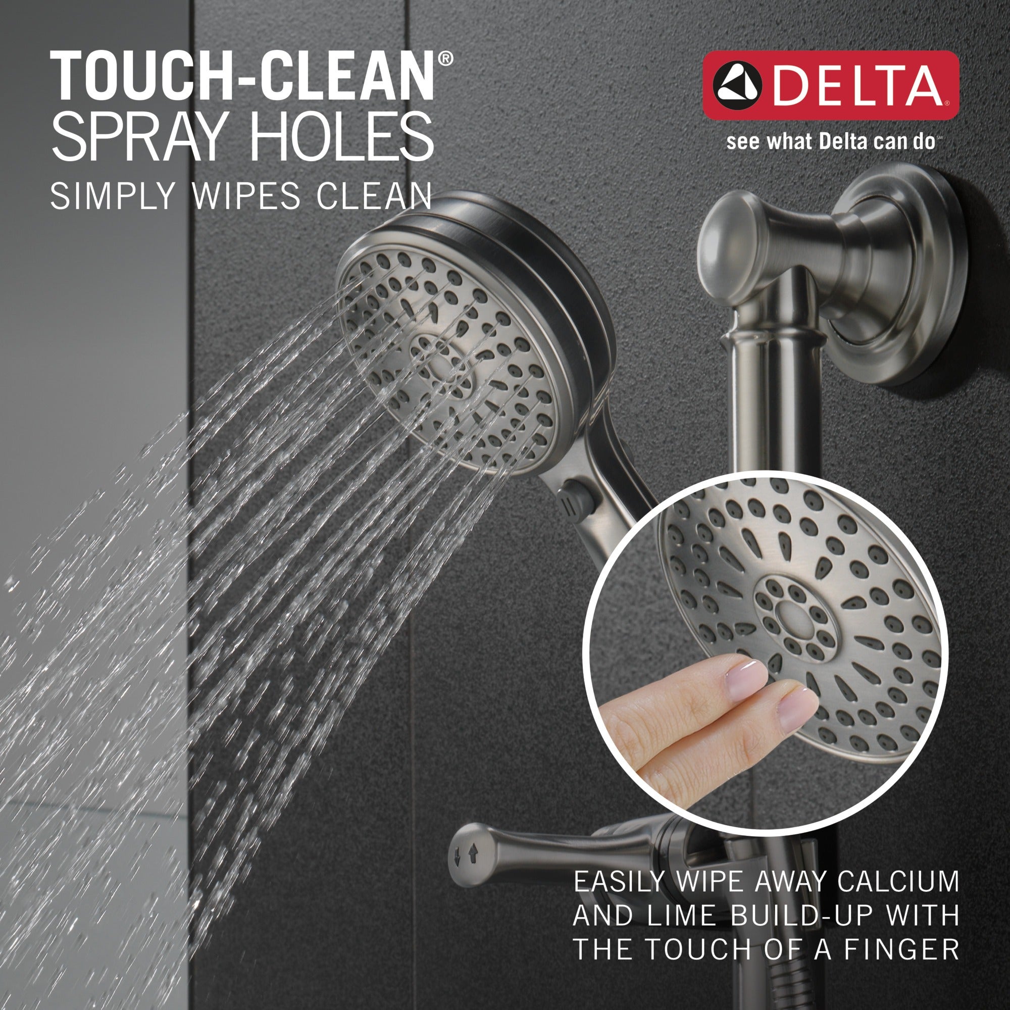 Delta Universal Showering Components ActivTouch® 9-Setting Hand Shower with Traditional Slide Bar / Grab Bar