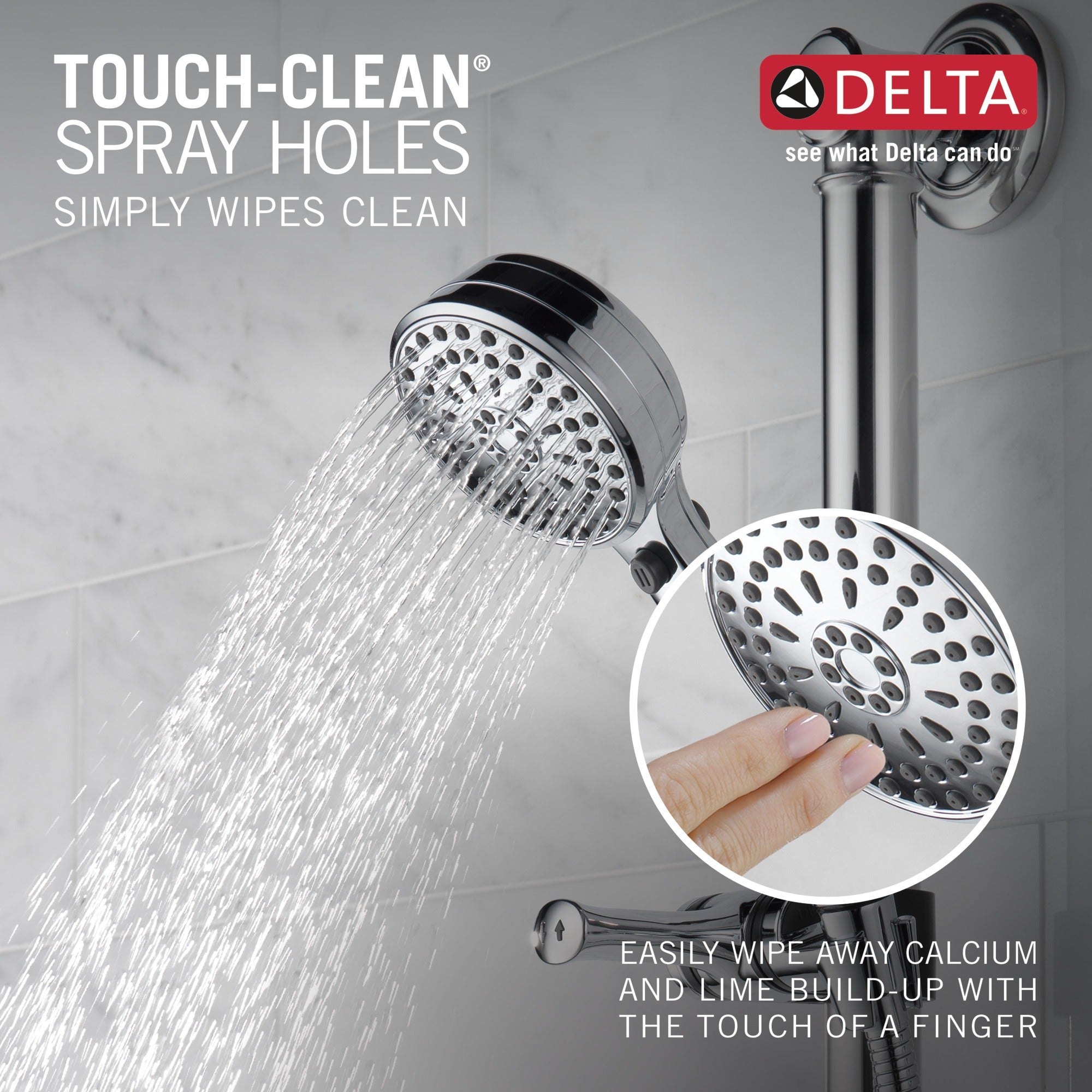 Delta Universal Showering Components ActivTouch® 9-Setting Hand Shower with Traditional Slide Bar / Grab Bar