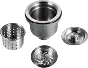 Houzer 3-1/2" Stainless Steel Deep Cup Basket Strainer with EZ Grip