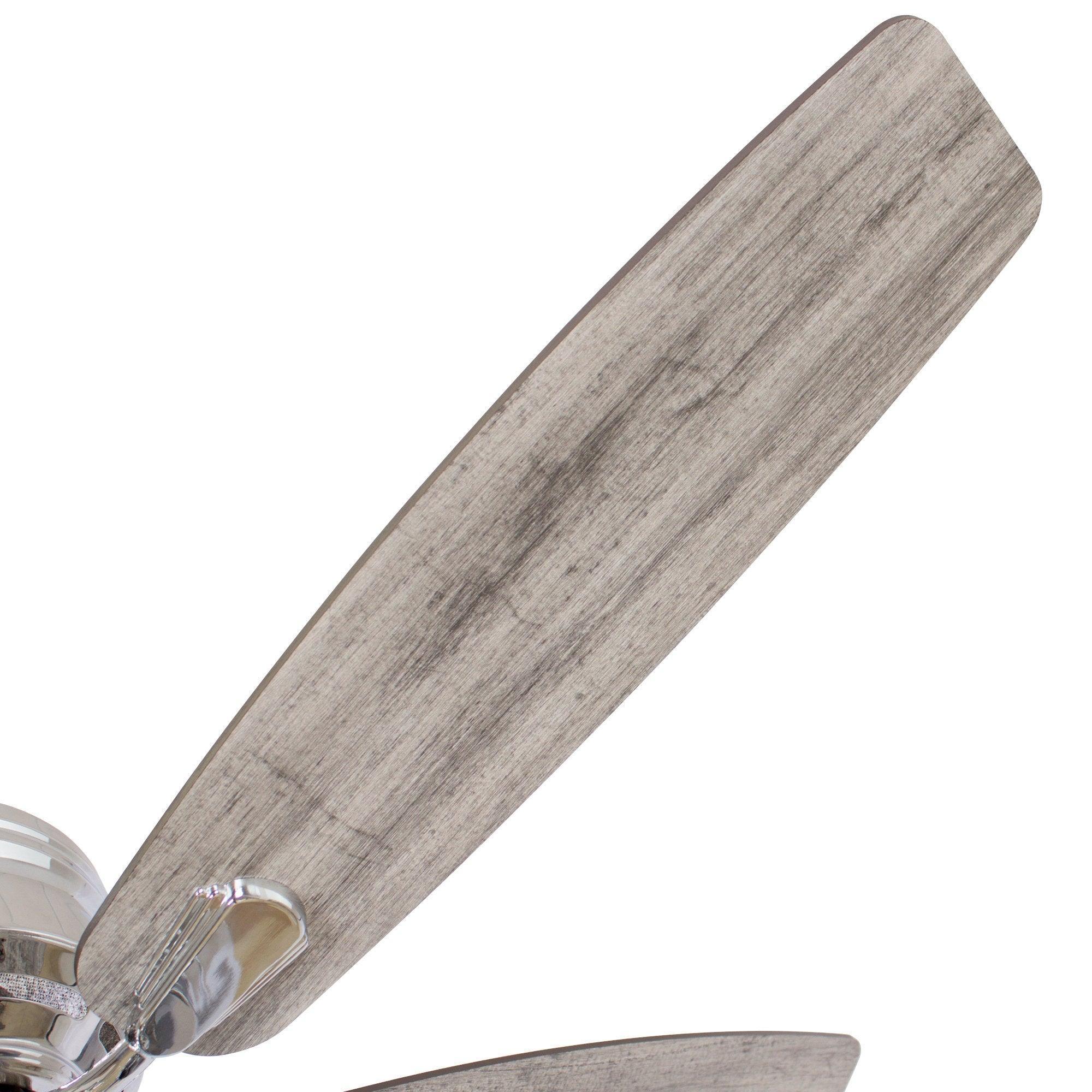 52" Bangatore Traditional Chrome Flush Mount Reversible Ceiling Fan with Lighting and Remote Control