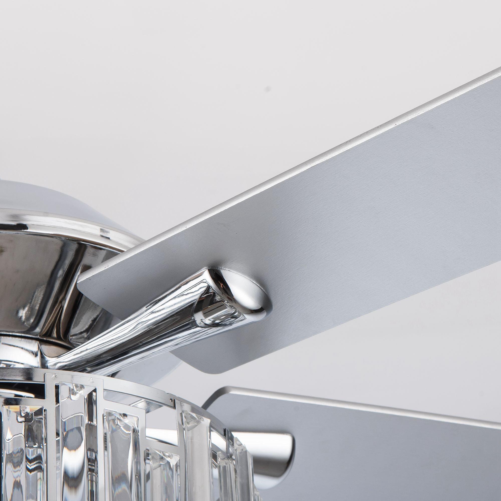 52" Dicken Modern Downrod Mount Reversible Crystal Ceiling Fan With Lighting