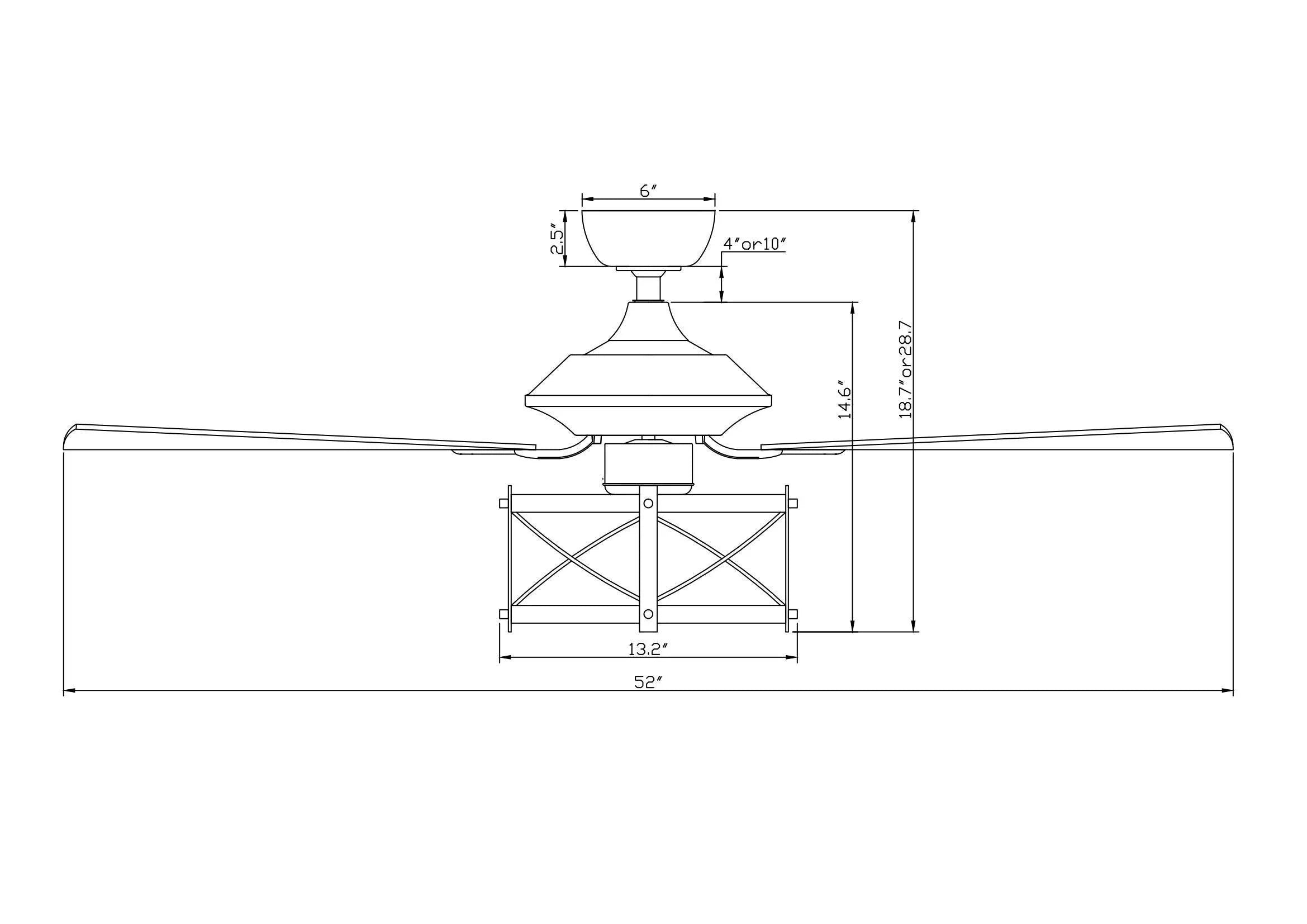 52" Wisner Industrial Downrod Mount Reversible Ceiling Fan with Lighting and Remote Control