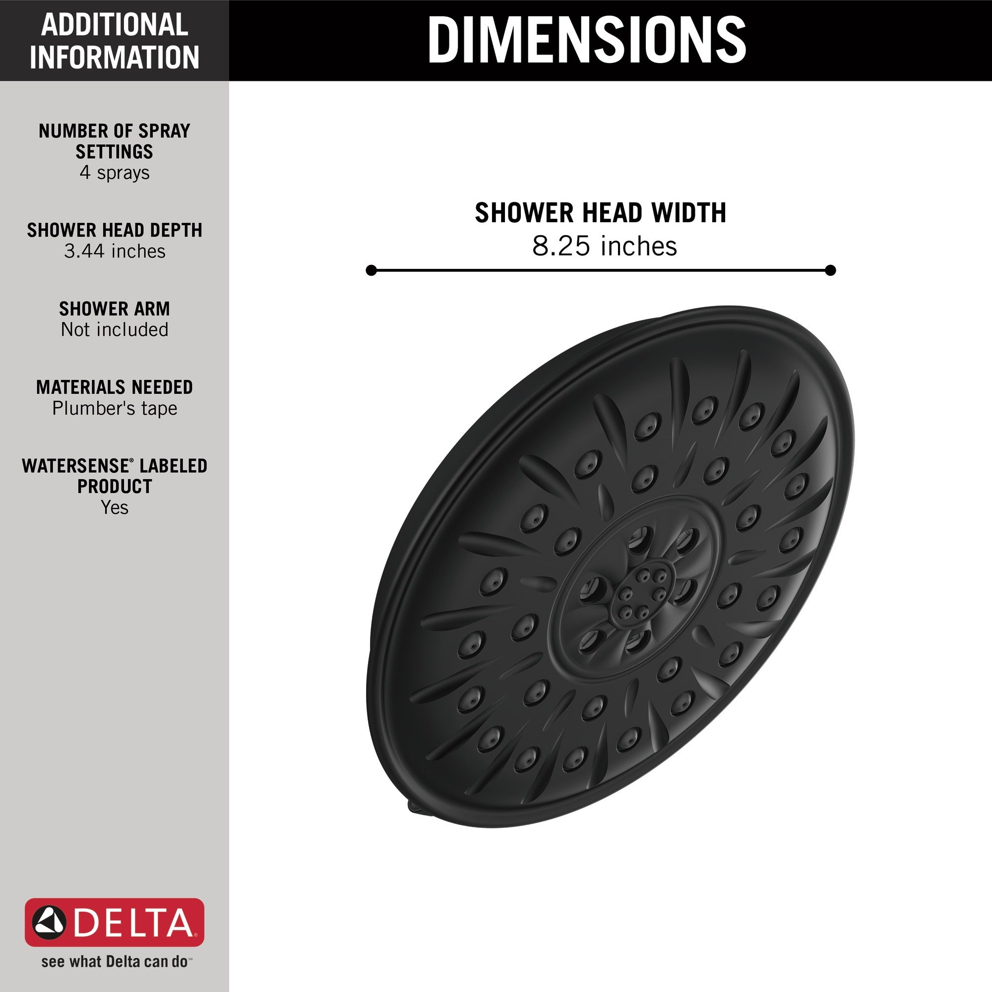 Delta Universal Showering Components Ultrasoak® 4-Setting Shower Head