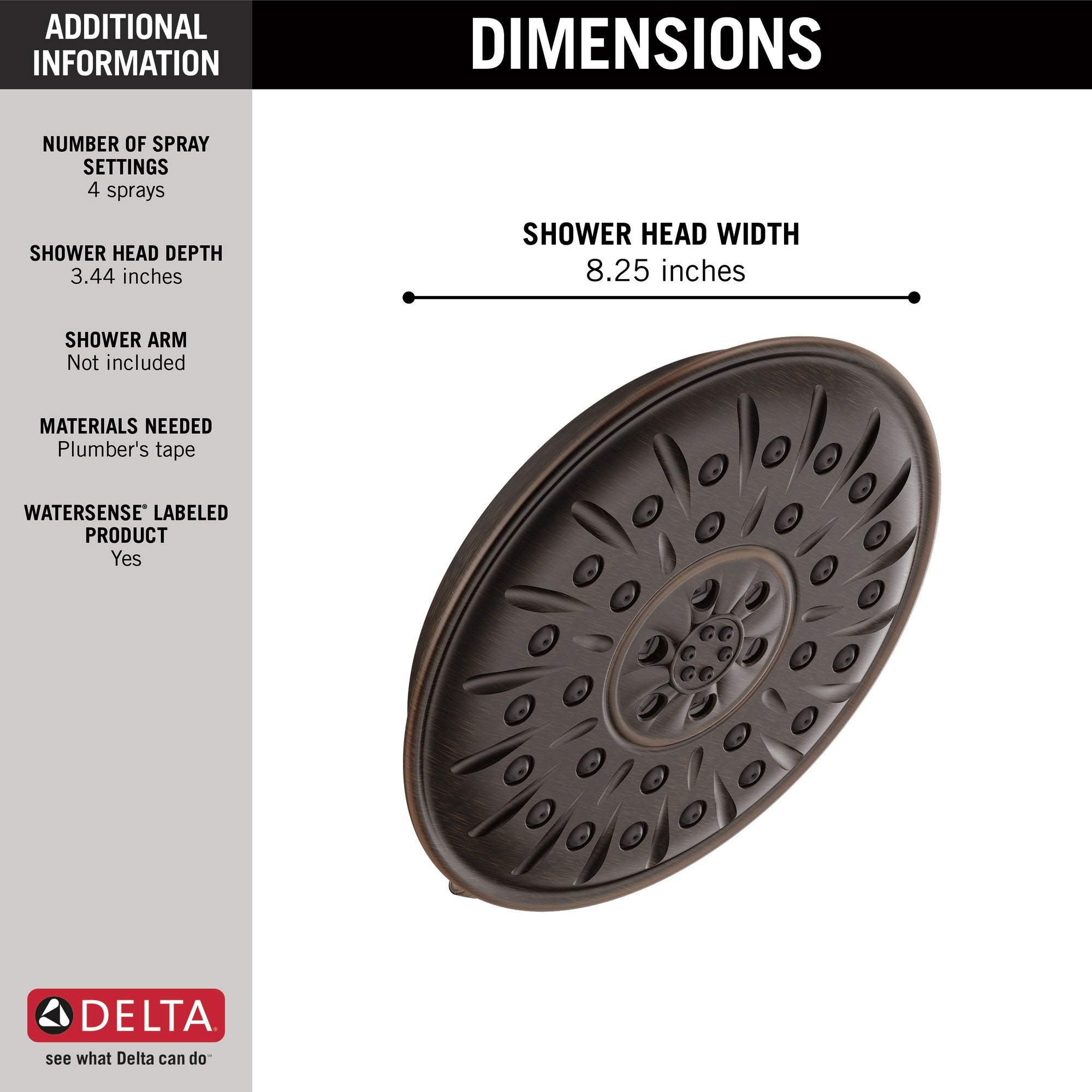 Delta Universal Showering Components Ultrasoak® 4-Setting Shower Head