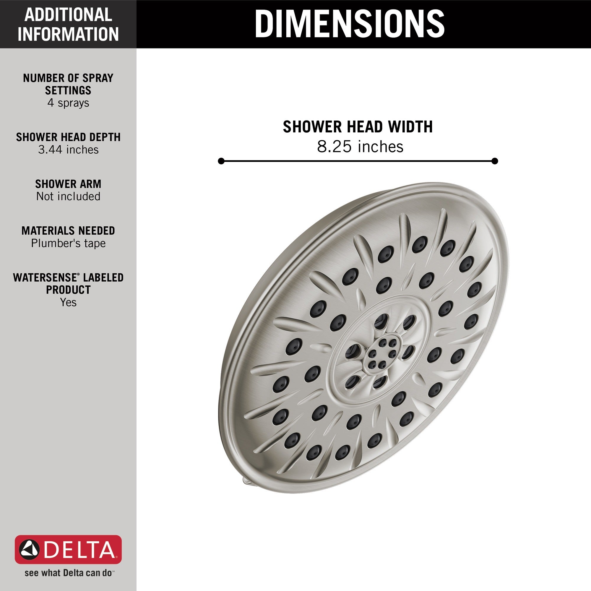 Delta Universal Showering Components Ultrasoak® 4-Setting Shower Head