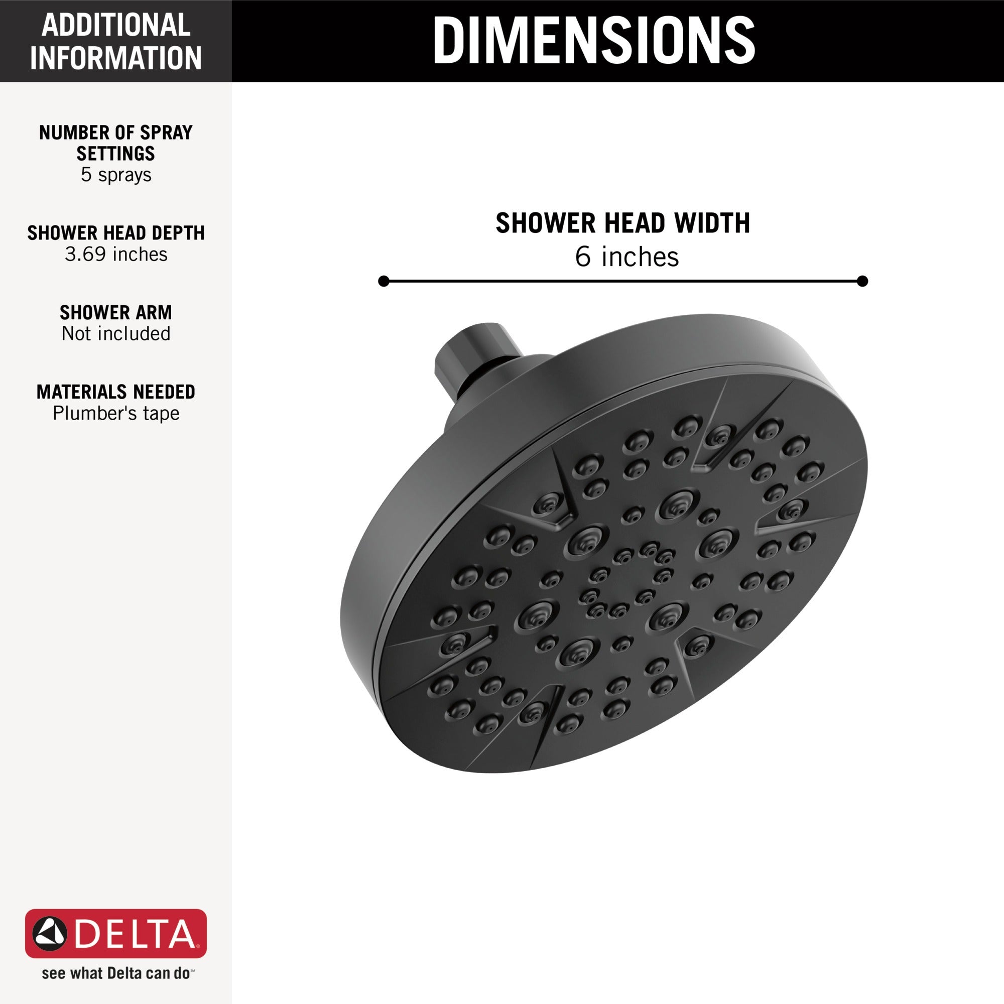 Delta Universal Showering Components 5-Setting Showerhead