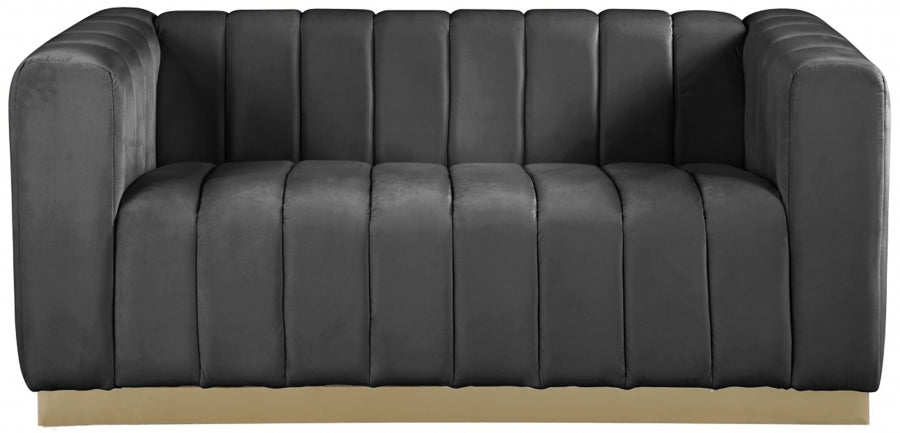 Marlon 62.5" Velvet Upholstered Loveseat