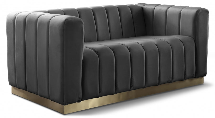 Marlon 62.5" Velvet Upholstered Loveseat