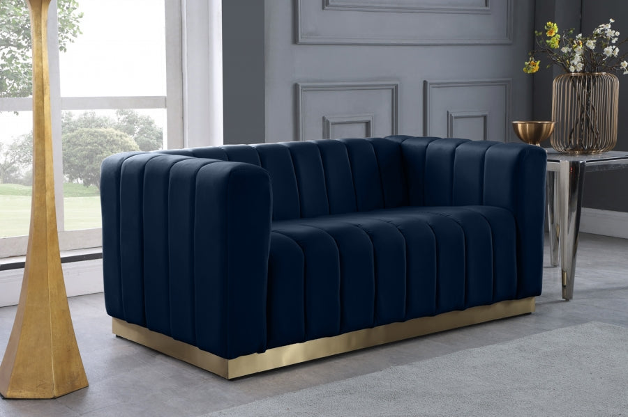 Marlon 62.5" Velvet Upholstered Loveseat