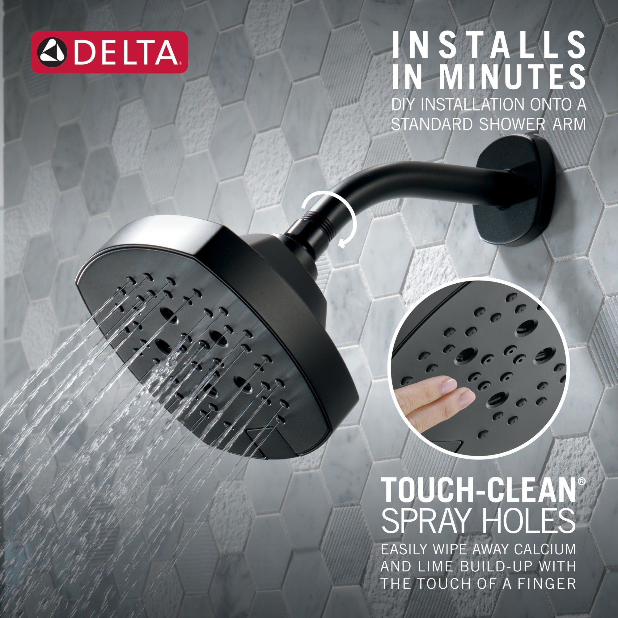 Delta Universal Showering Components H2OKinetic® 5-Setting Shower Head
