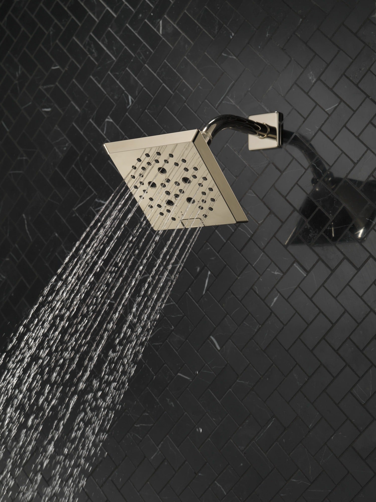 Delta Universal Showering Components H2OKinetic® 5-Setting Angular Modern Raincan Shower Head