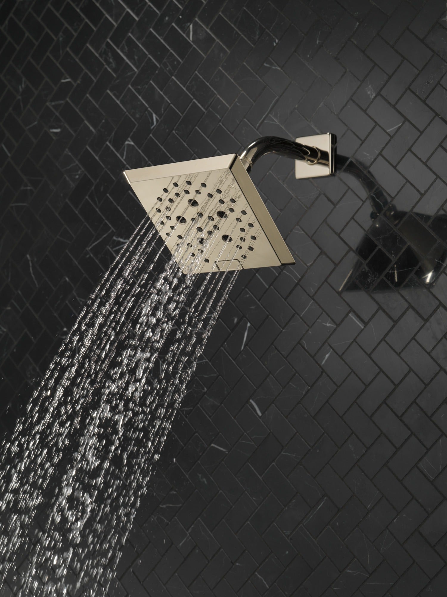 Delta Universal Showering Components H2OKinetic® 5-Setting Angular Modern Raincan Shower Head
