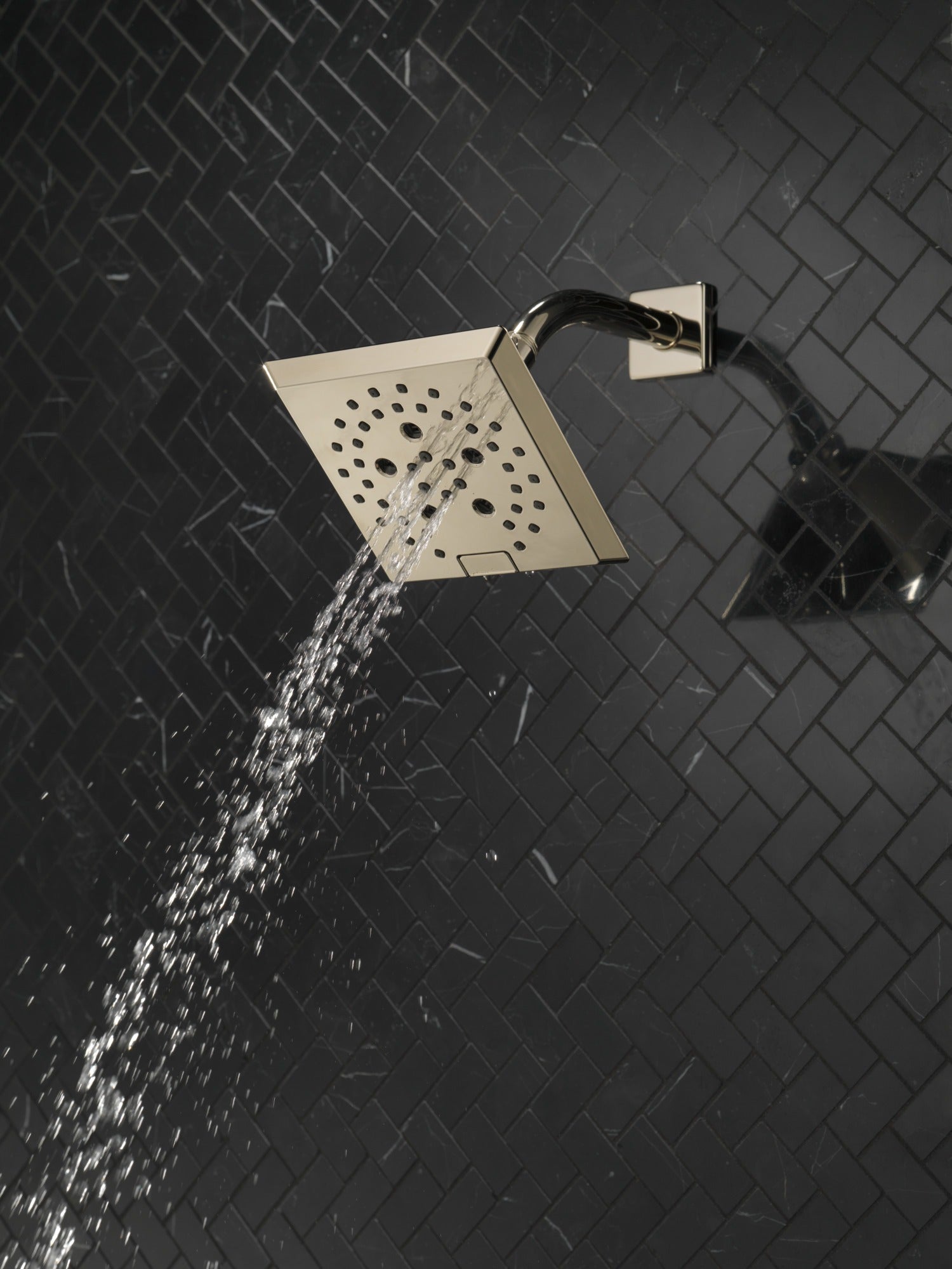 Delta Universal Showering Components H2OKinetic® 5-Setting Angular Modern Raincan Shower Head
