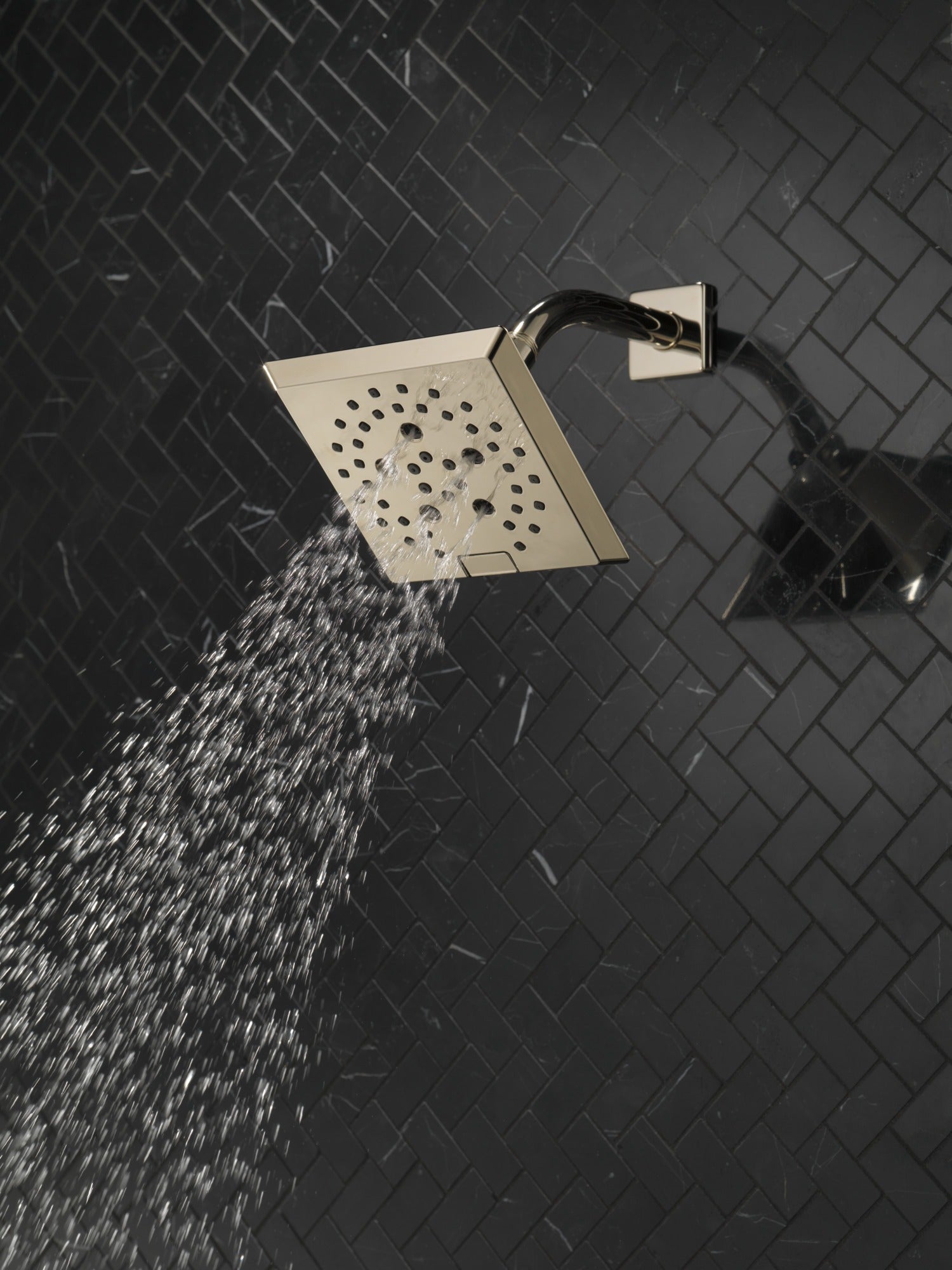 Delta Universal Showering Components H2OKinetic® 5-Setting Angular Modern Raincan Shower Head