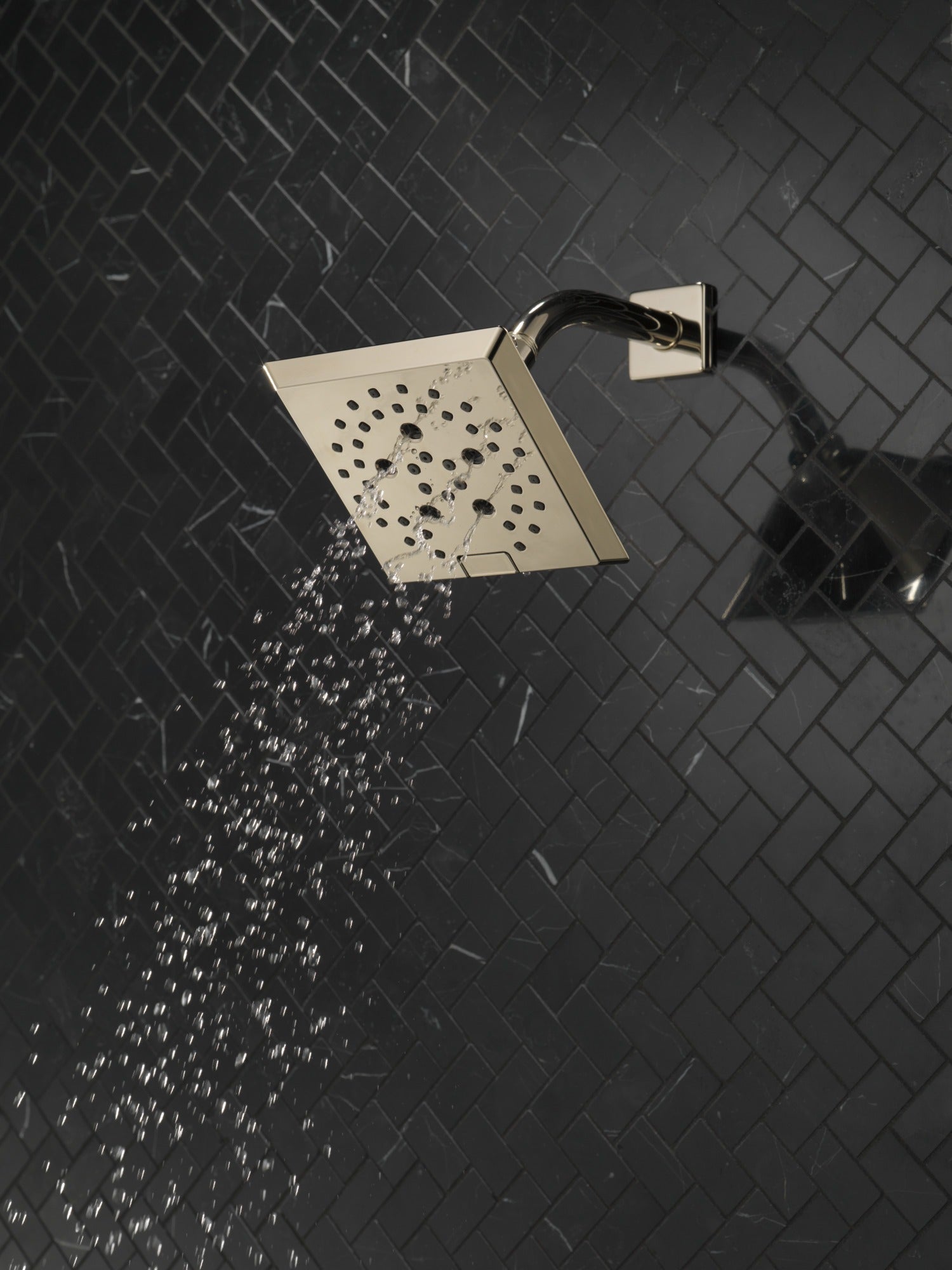 Delta Universal Showering Components H2OKinetic® 5-Setting Angular Modern Raincan Shower Head