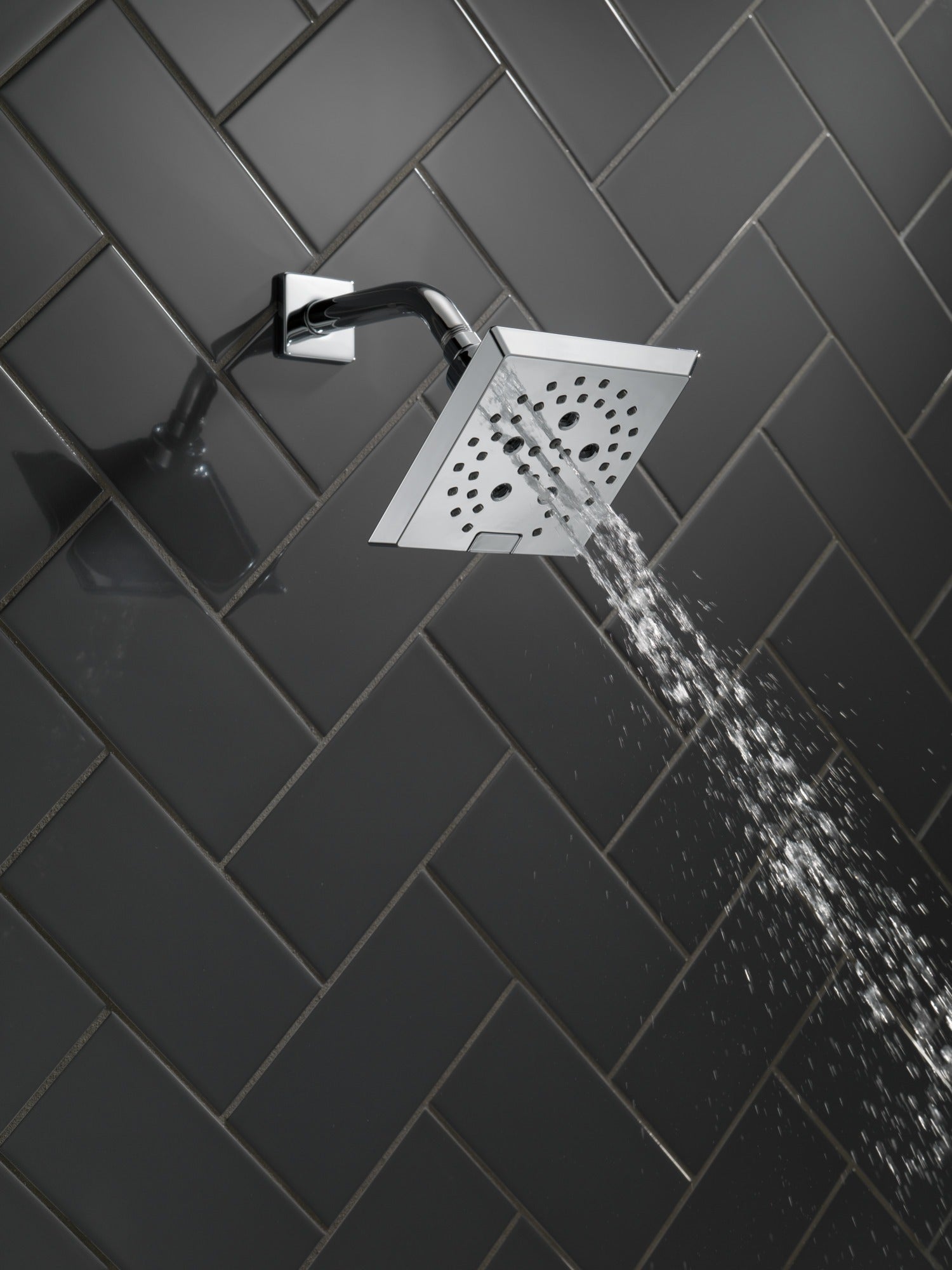 Delta Universal Showering Components H2OKinetic® 5-Setting Angular Modern Raincan Shower Head