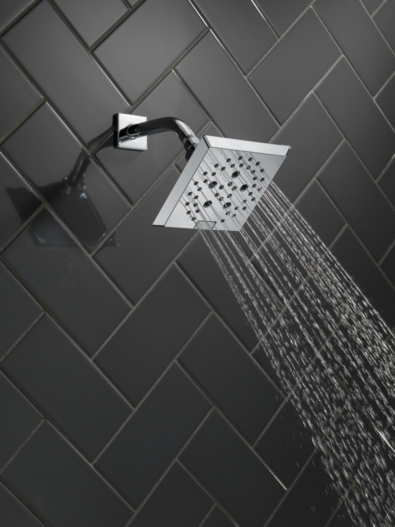 Delta Universal Showering Components H2OKinetic® 5-Setting Angular Modern Raincan Shower Head