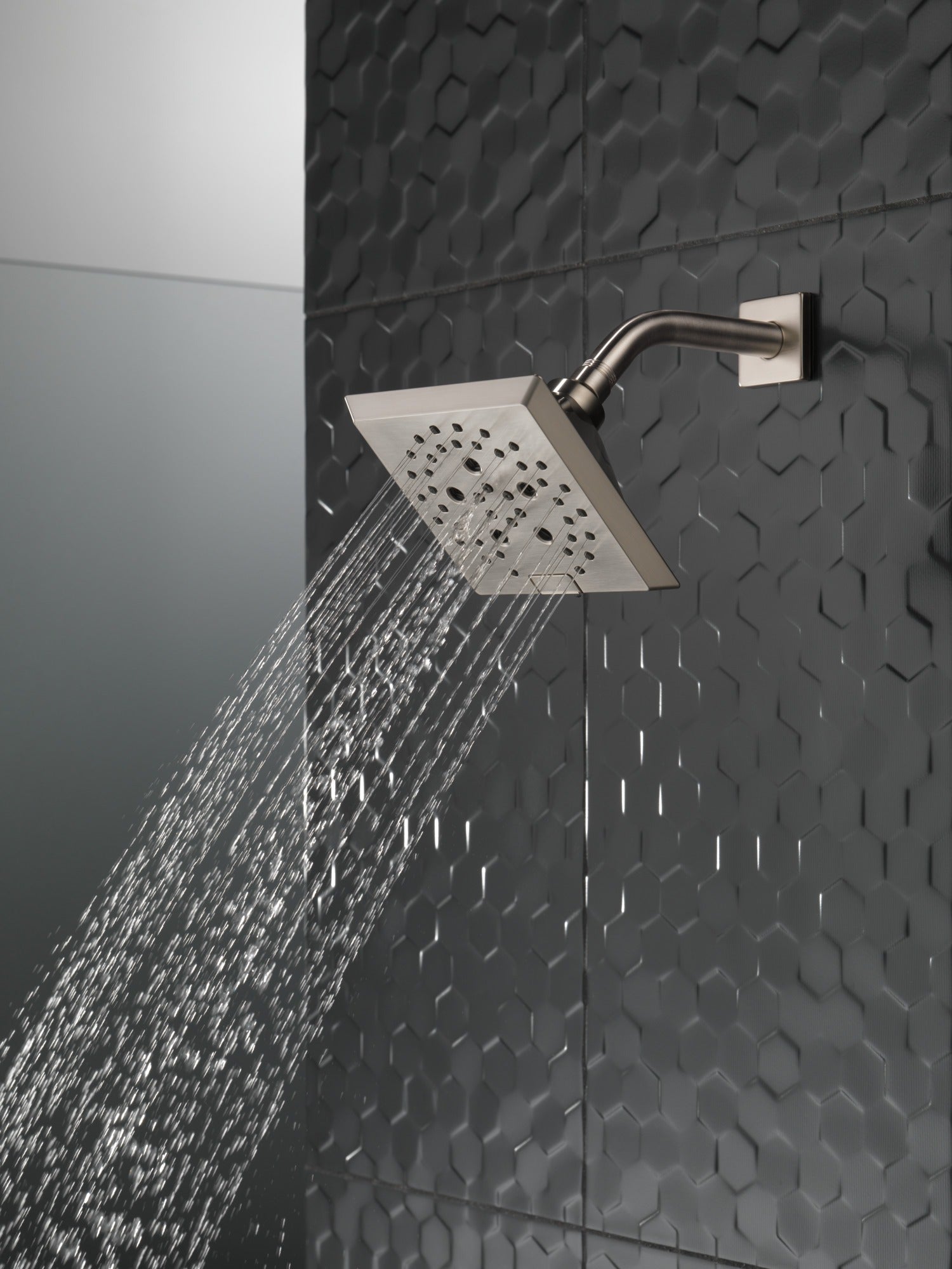 Delta Universal Showering Components H2OKinetic® 5-Setting Angular Modern Raincan Shower Head