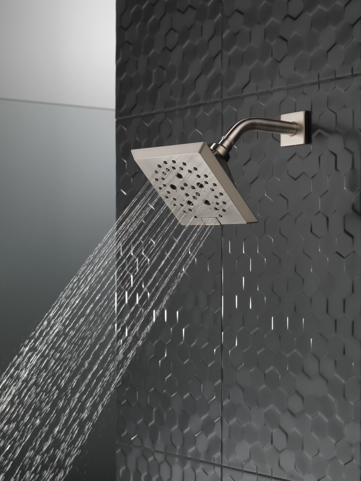 Delta Universal Showering Components H2OKinetic® 5-Setting Angular Modern Raincan Shower Head