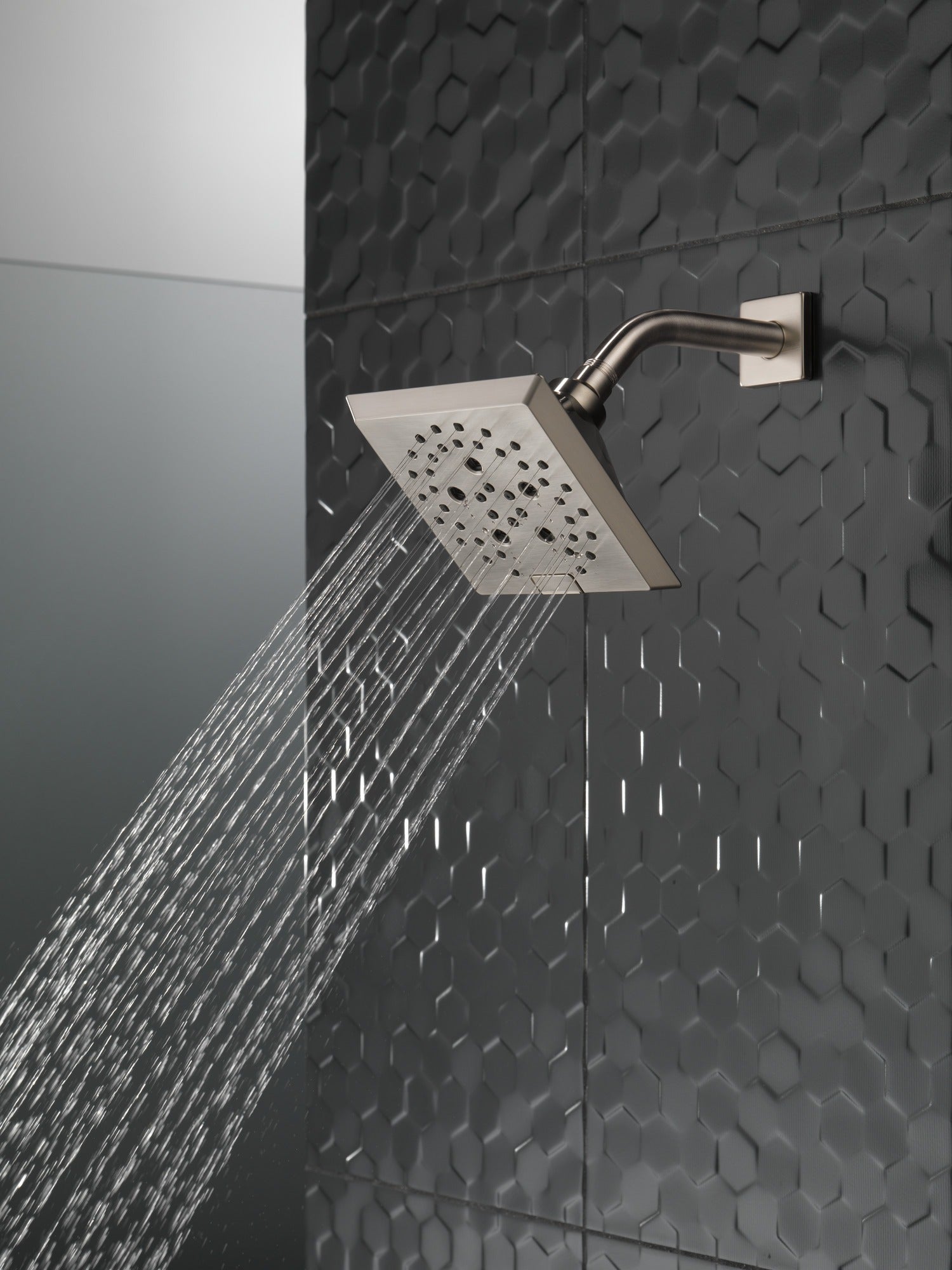 Delta Universal Showering Components H2OKinetic® 5-Setting Angular Modern Raincan Shower Head