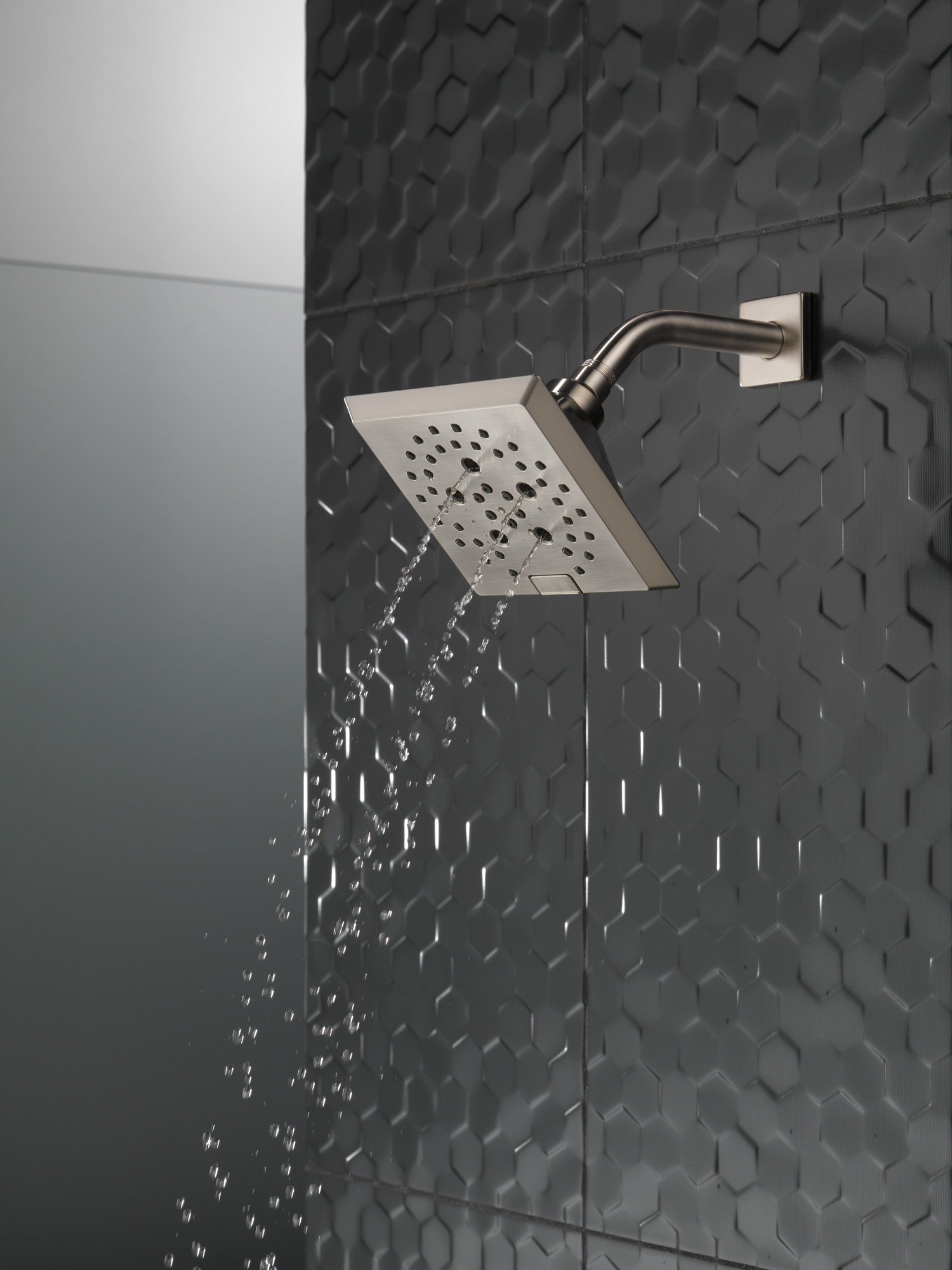 Delta Universal Showering Components H2OKinetic® 5-Setting Angular Modern Raincan Shower Head
