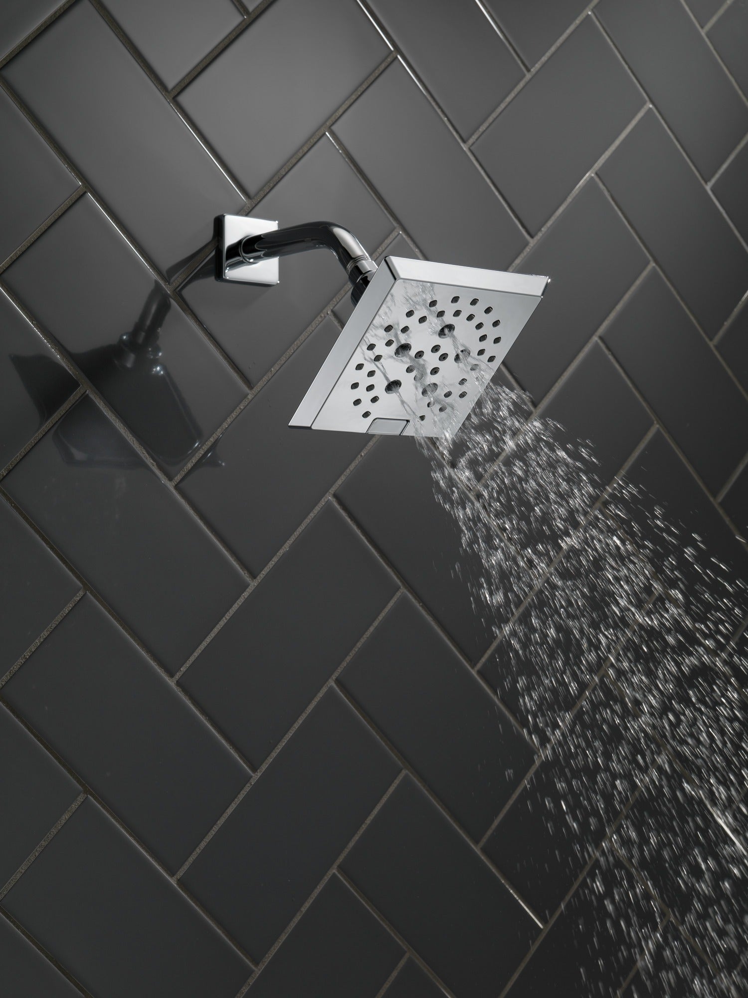 Delta Universal Showering Components H2OKinetic® 5-Setting Angular Modern Raincan Shower Head