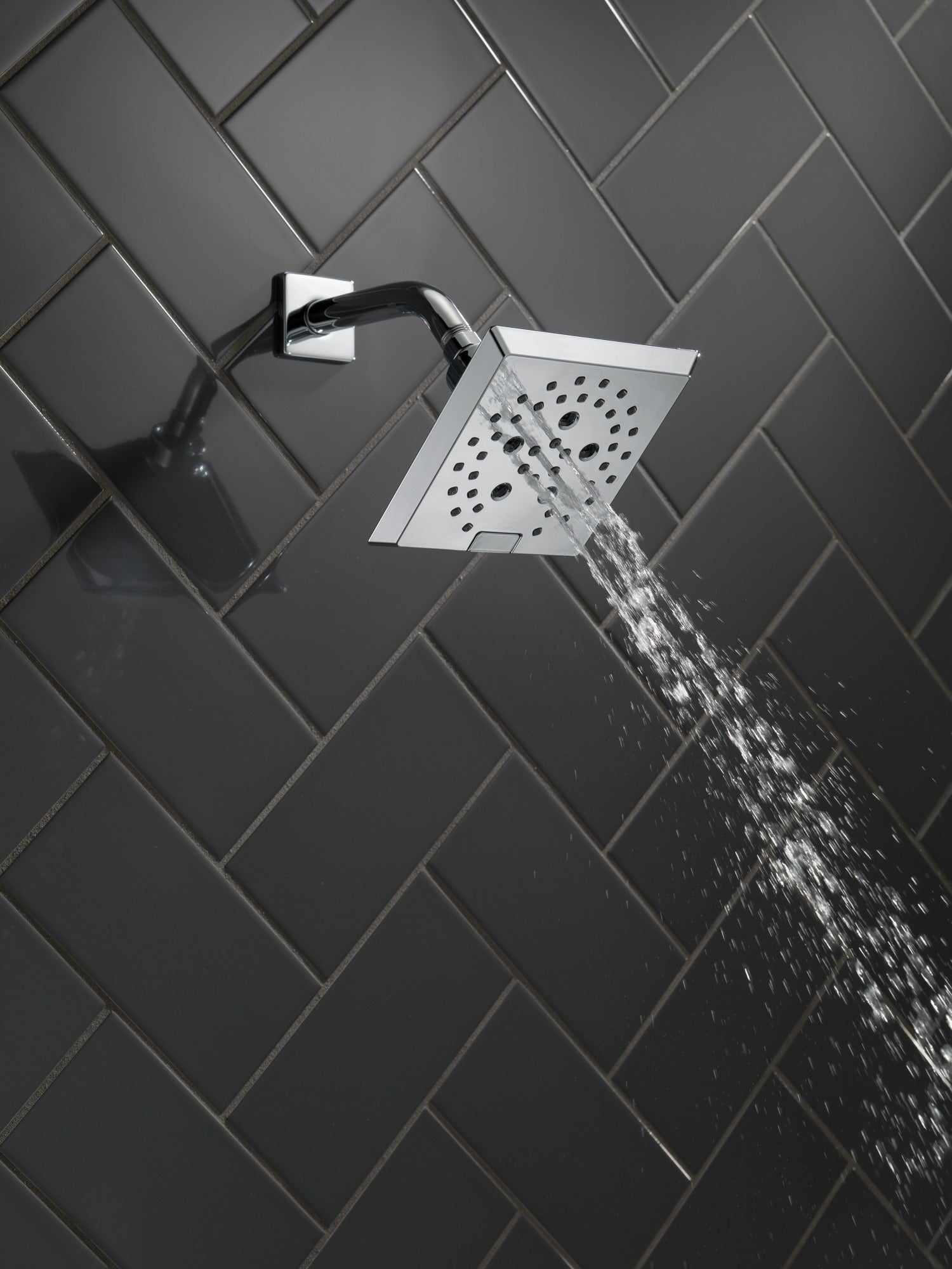 Delta Universal Showering Components H2OKinetic® 5-Setting Angular Modern Raincan Shower Head