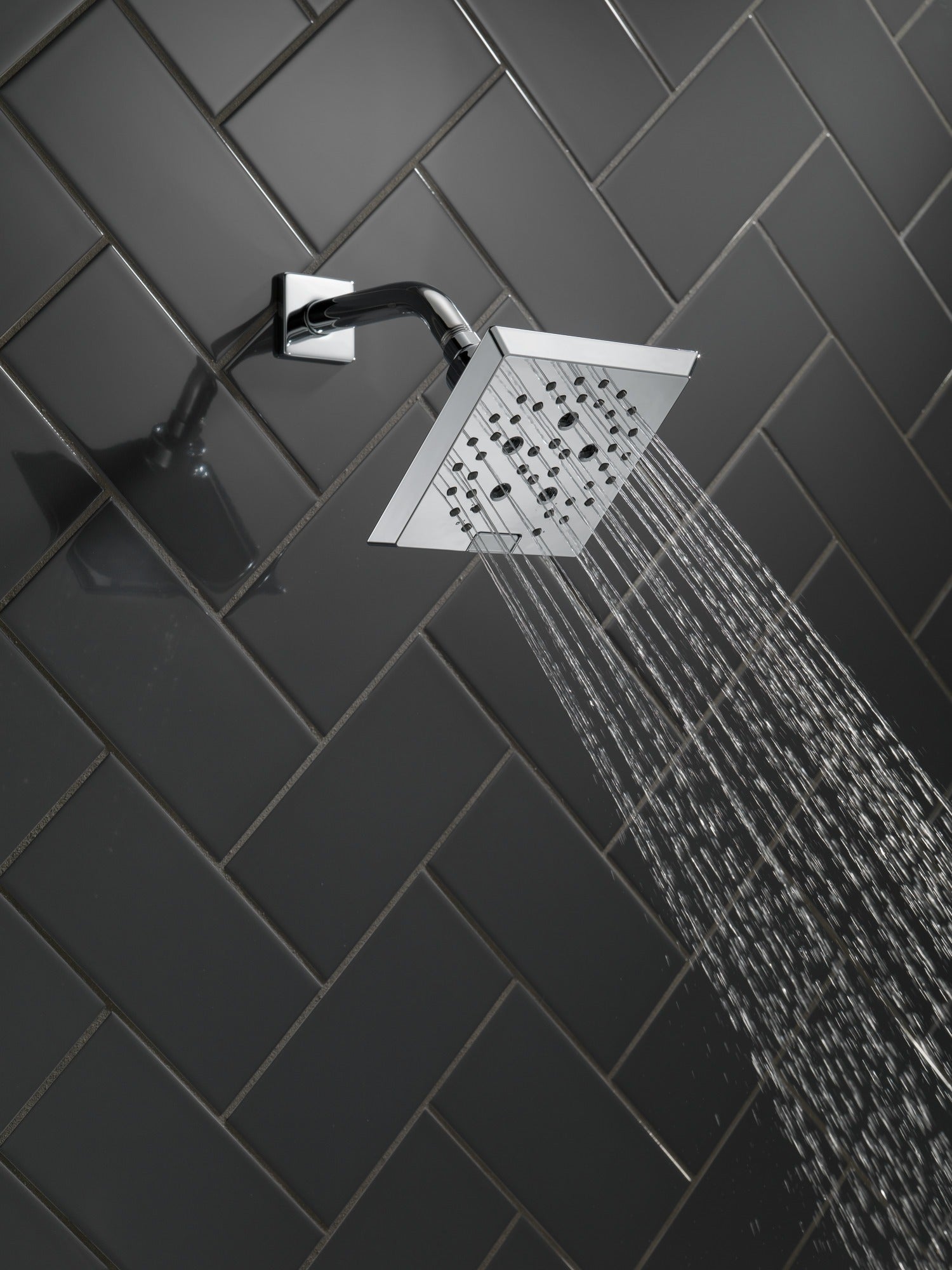 Delta Universal Showering Components H2OKinetic® 5-Setting Angular Modern Raincan Shower Head