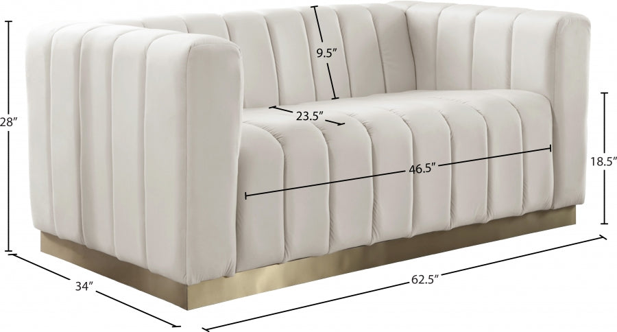 Marlon 62.5" Velvet Upholstered Loveseat