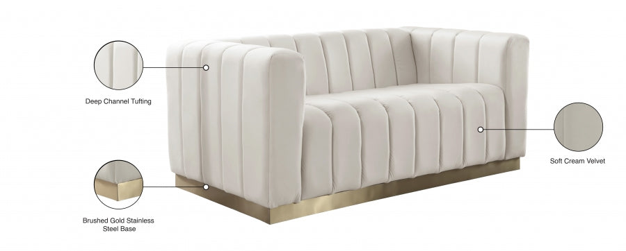 Marlon 62.5" Velvet Upholstered Loveseat