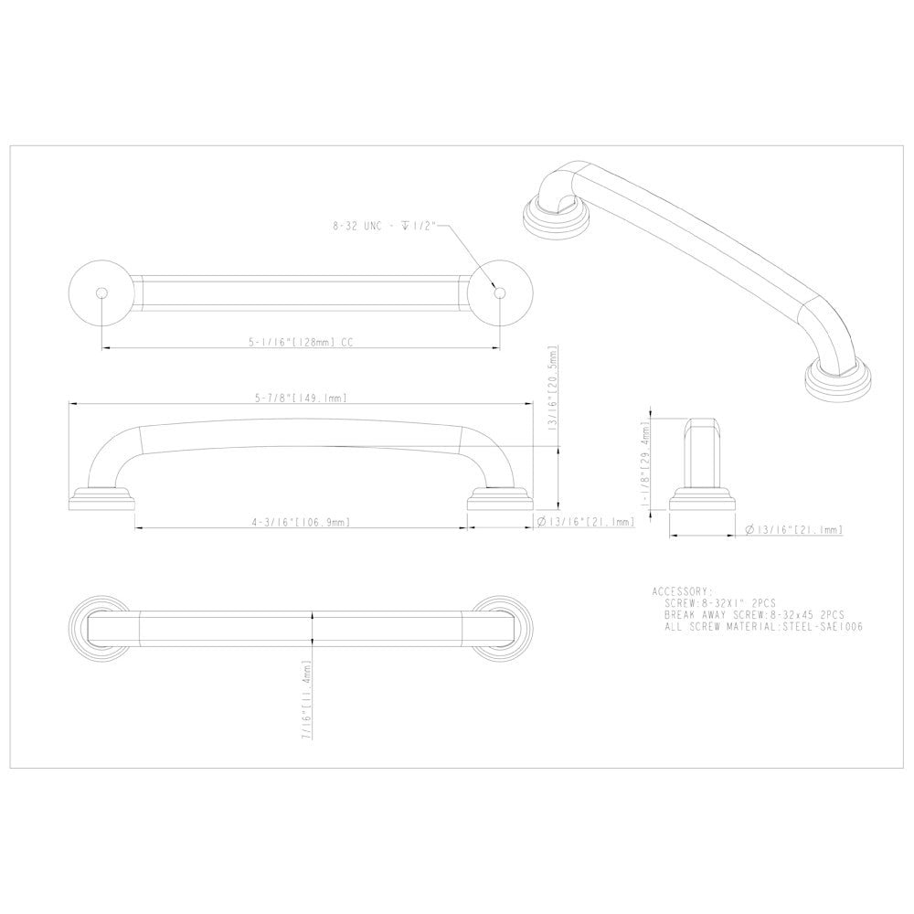 Hardware Resources 96 mm Center-to-Center Satin Nickel Bremen 1 Cabinet Pull