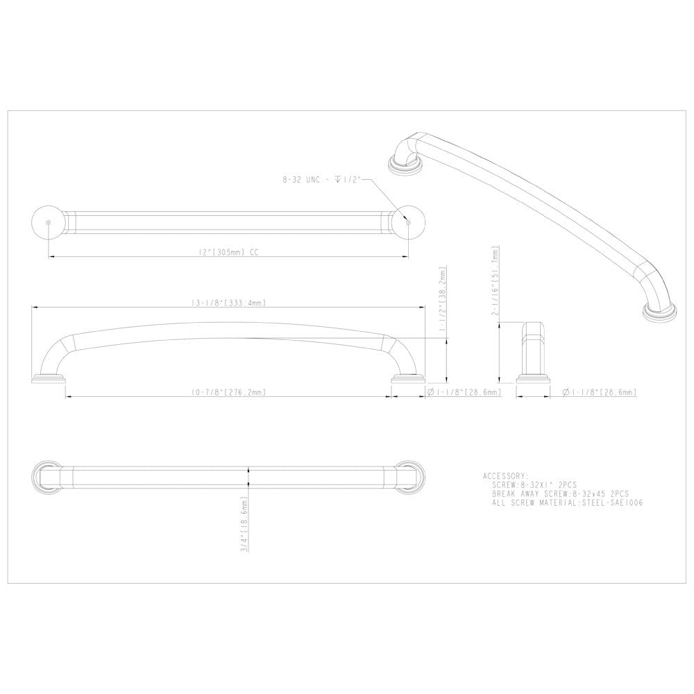 Hardware Resources 96 mm Center-to-Center Satin Nickel Bremen 1 Cabinet Pull