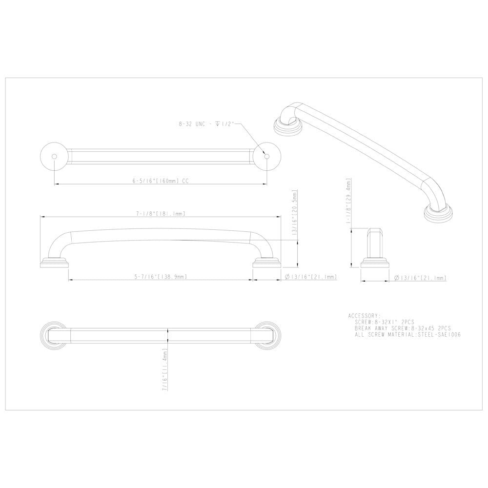 Hardware Resources 96 mm Center-to-Center Satin Nickel Bremen 1 Cabinet Pull