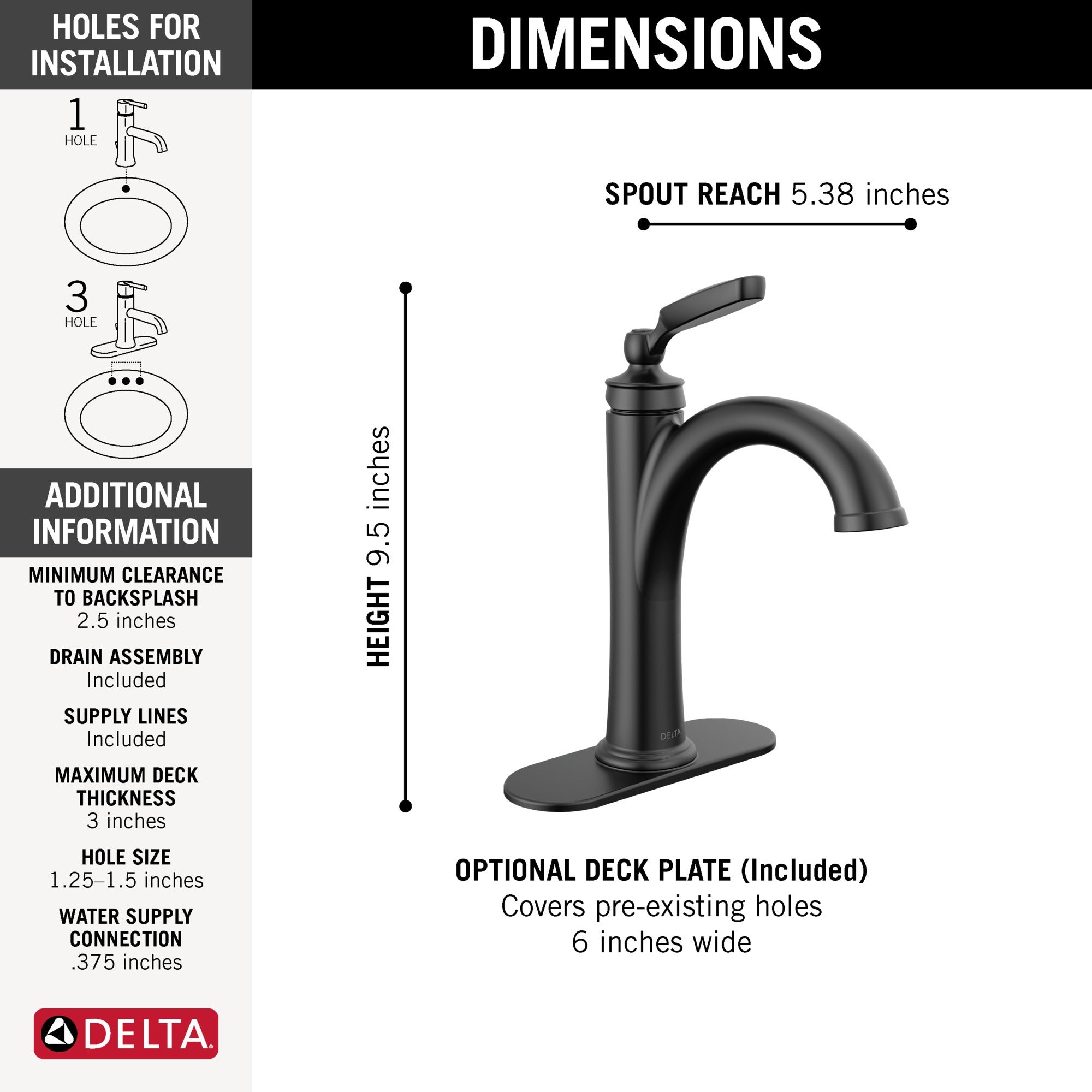 Delta Woodhurst™ Single Handle Bathroom Faucet
