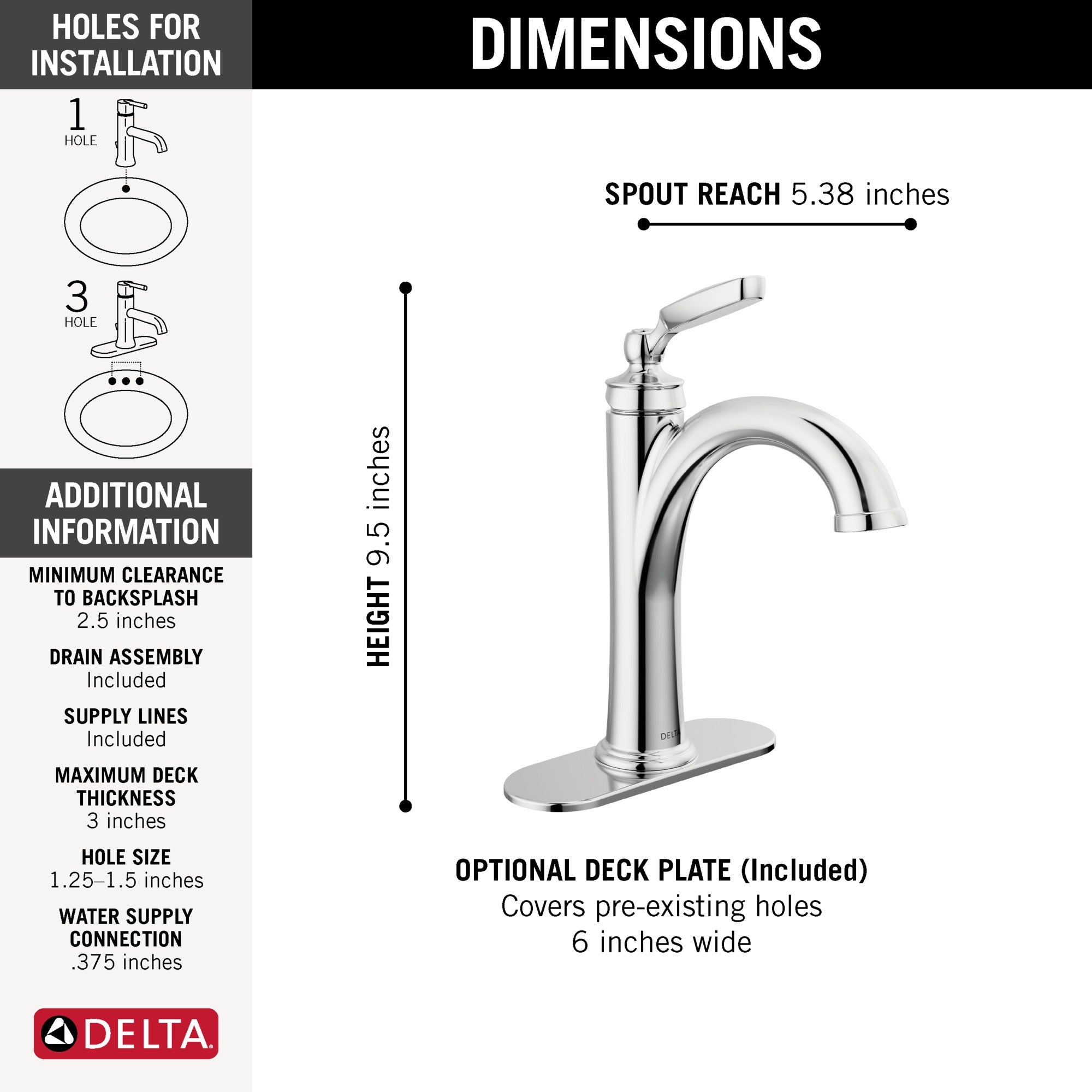 Delta Woodhurst™ Single Handle Bathroom Faucet