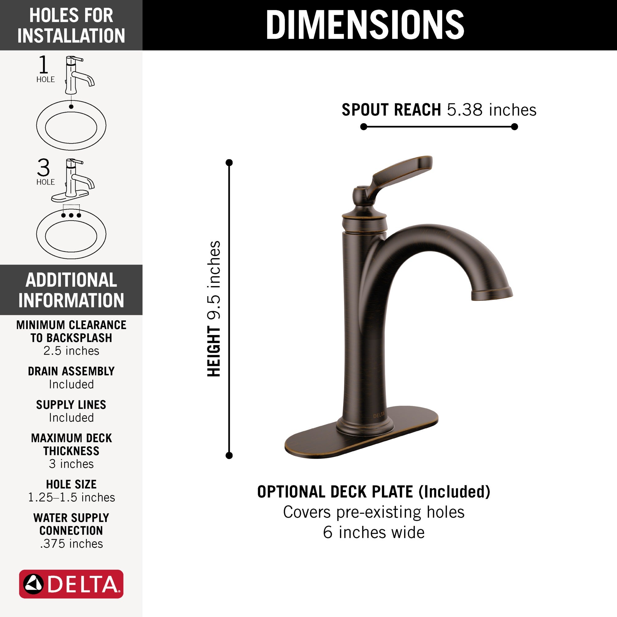 Delta Woodhurst™ Single Handle Bathroom Faucet