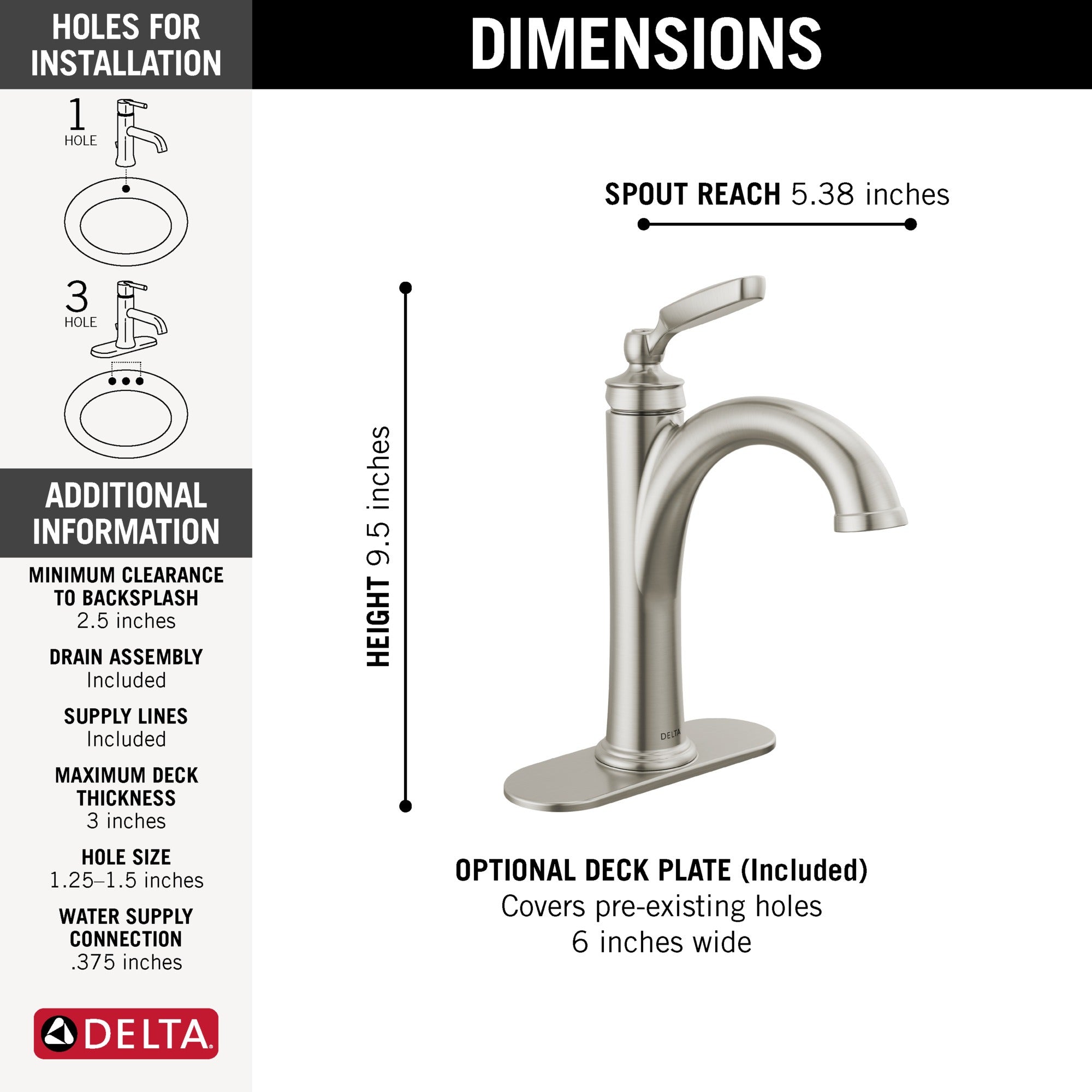 Delta Woodhurst™ Single Handle Bathroom Faucet