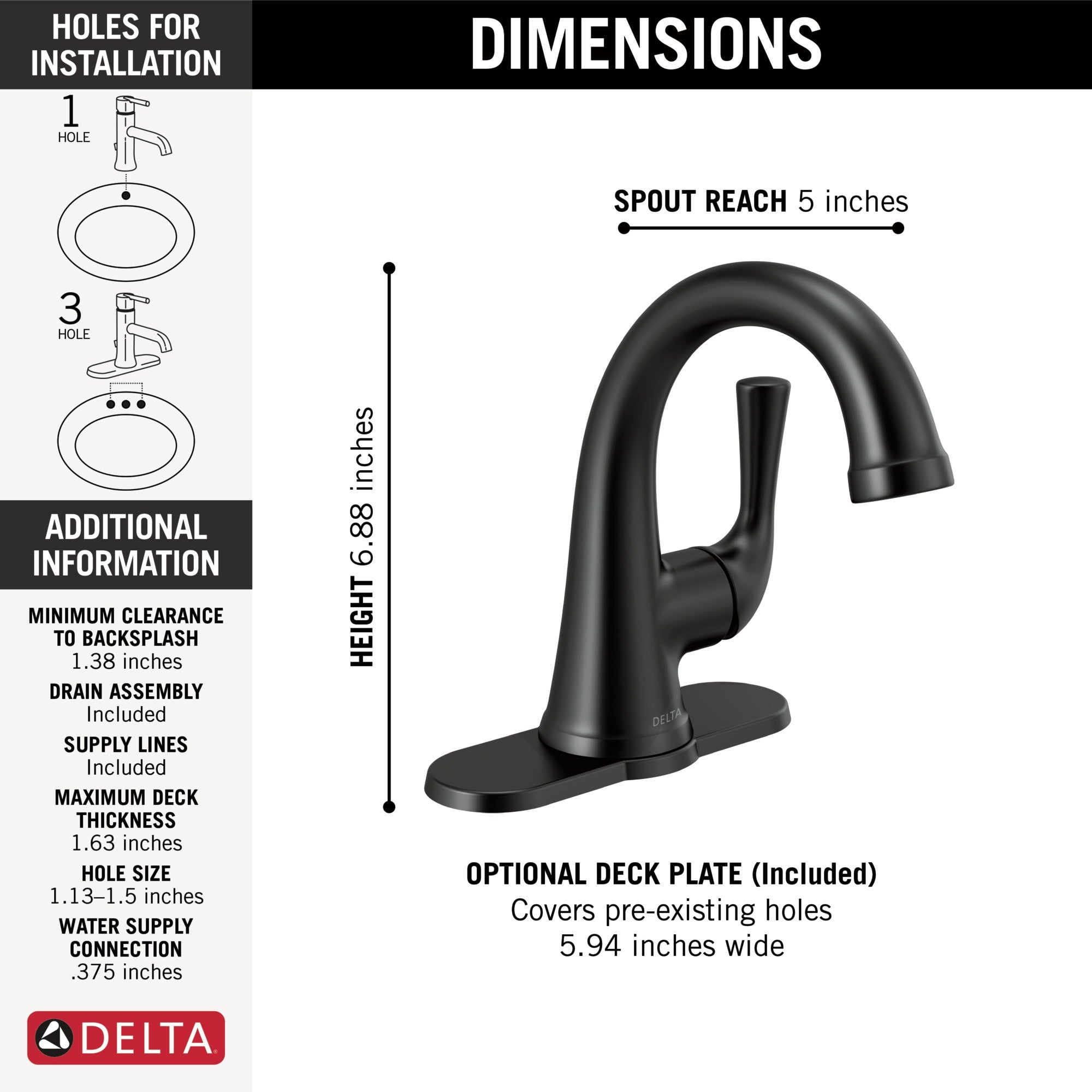 Delta Kayra® Single Handle Bathroom Faucet