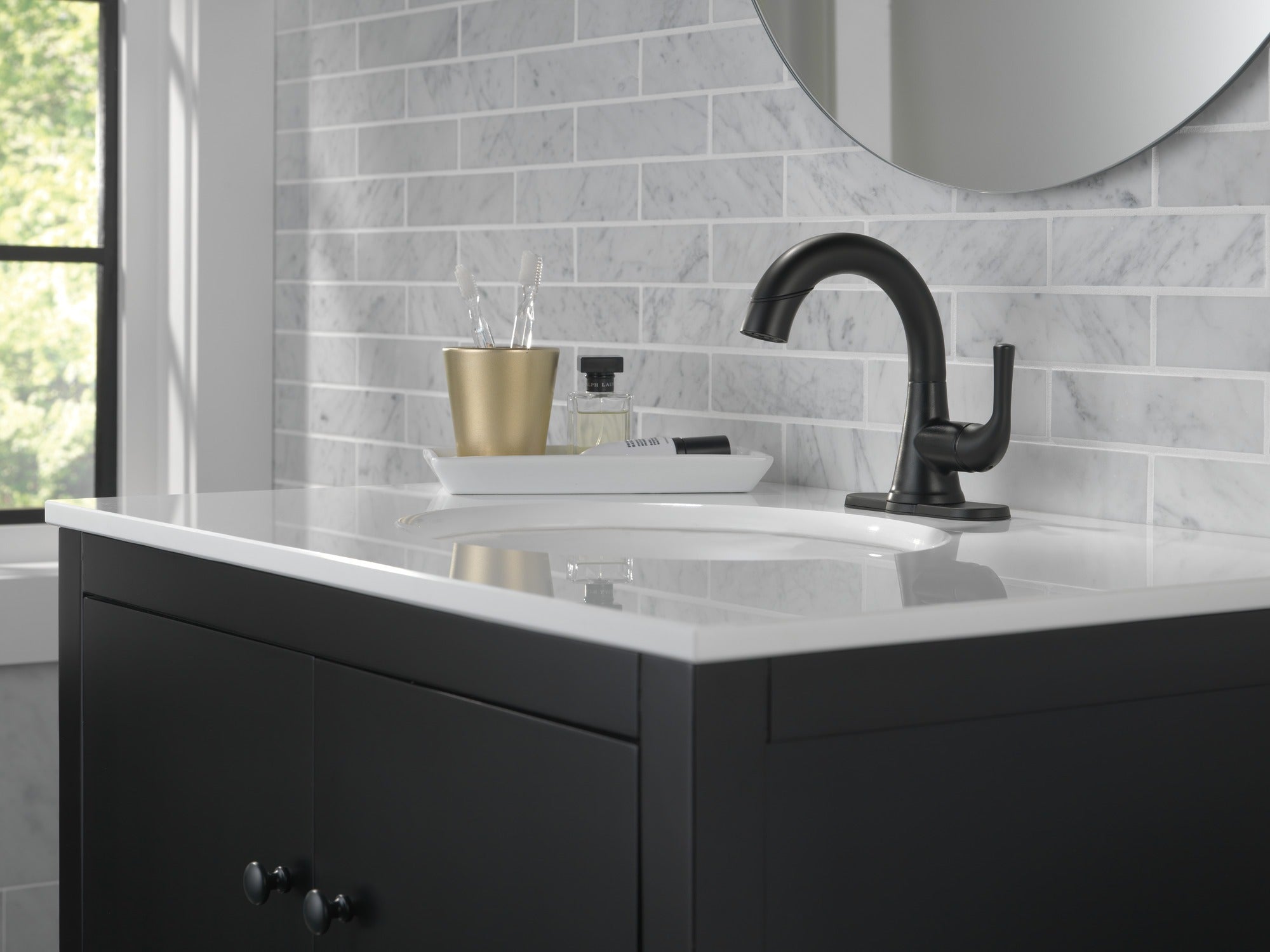 Delta Kayra® Single Handle Pull-Down Bathroom Faucet