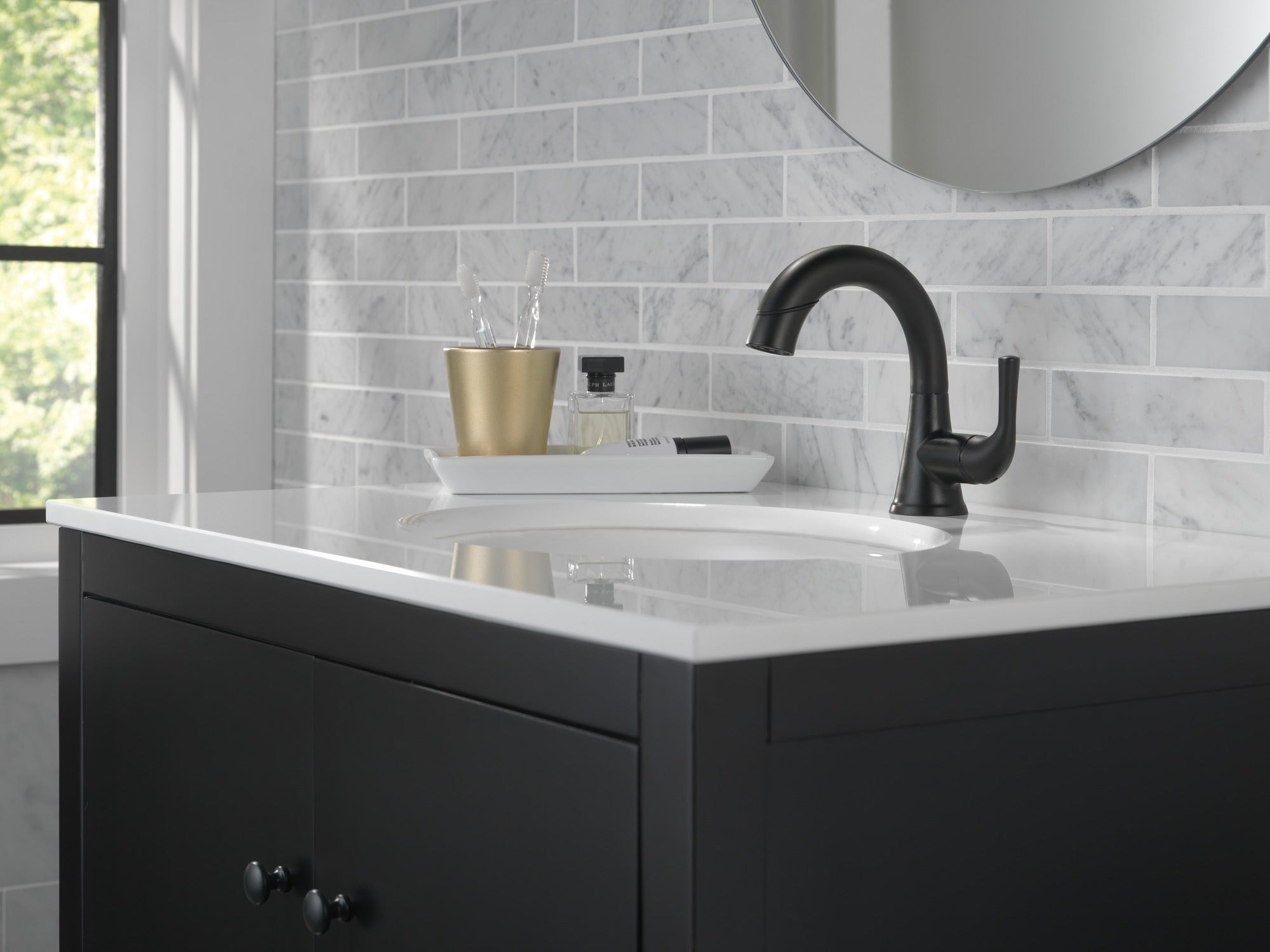Delta Kayra® Single Handle Pull-Down Bathroom Faucet