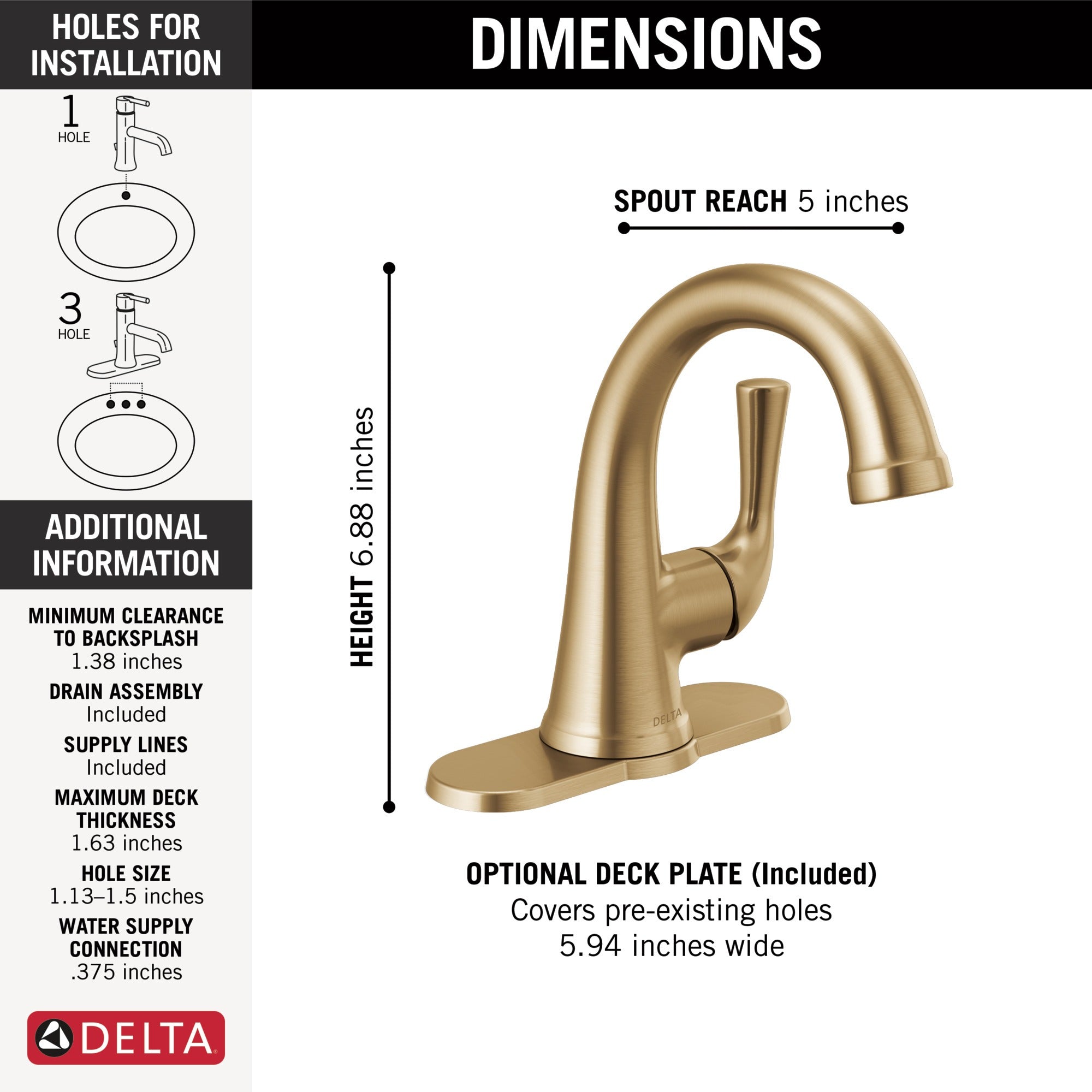 Delta Kayra® Single Handle Bathroom Faucet