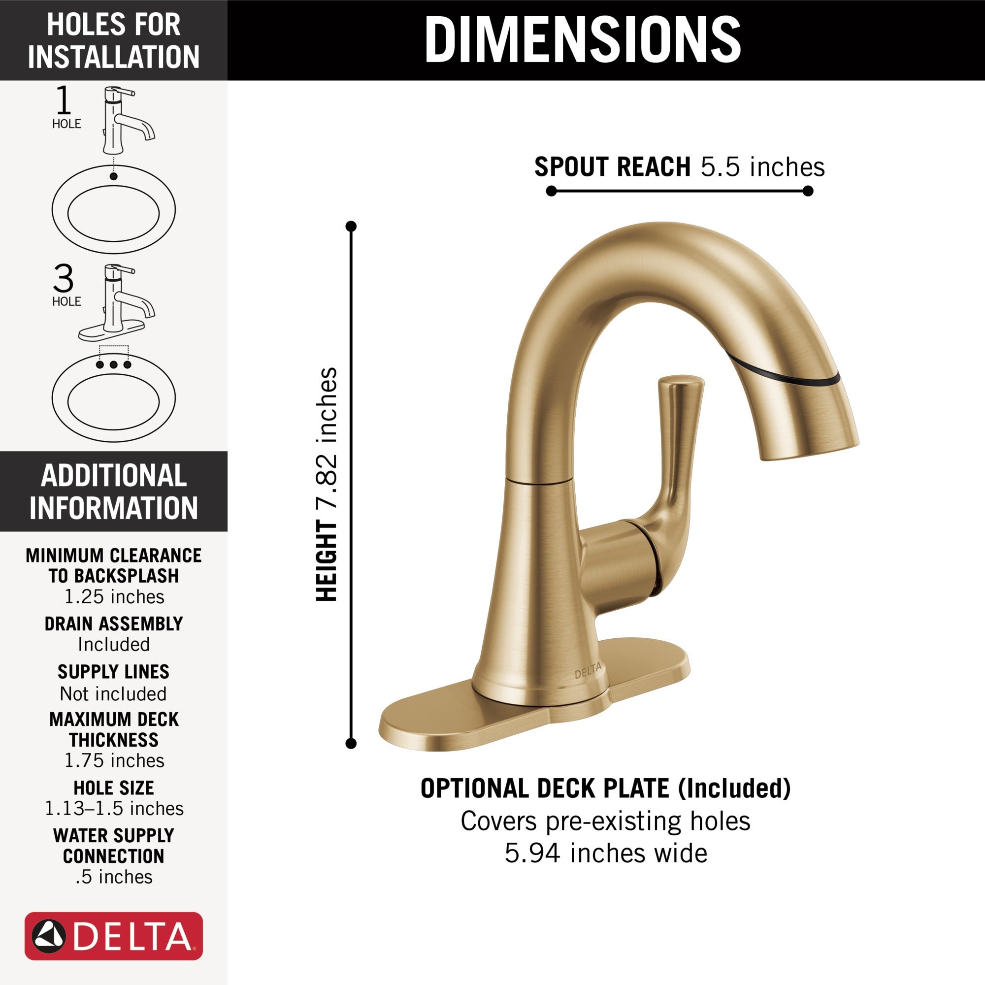 Delta Kayra® Single Handle Pull-Down Bathroom Faucet