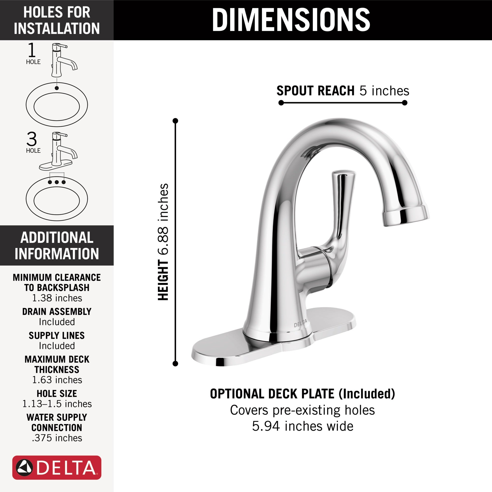 Delta Kayra® Single Handle Bathroom Faucet